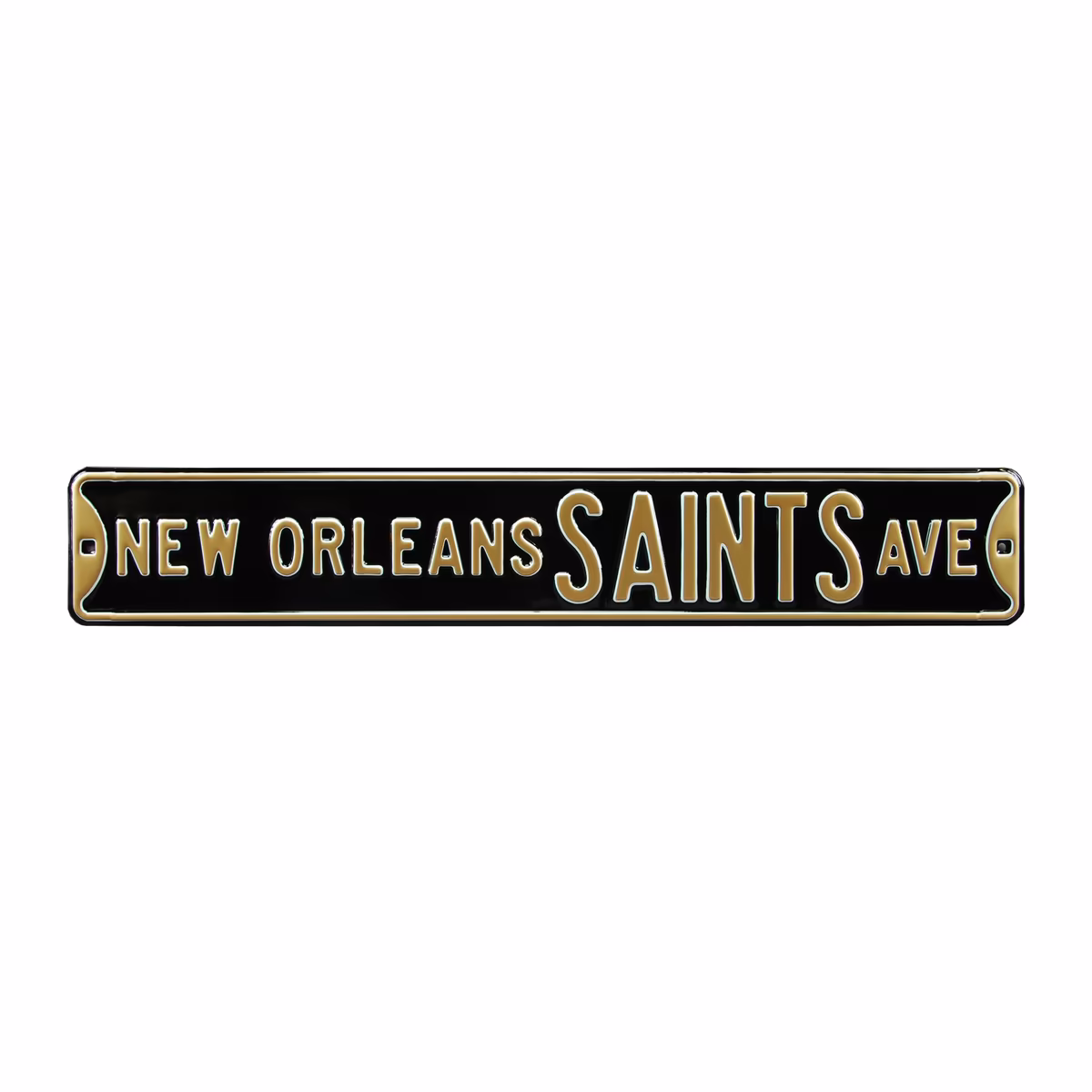 Black New Orleans Saints 6" x 36" Steel Street Sign