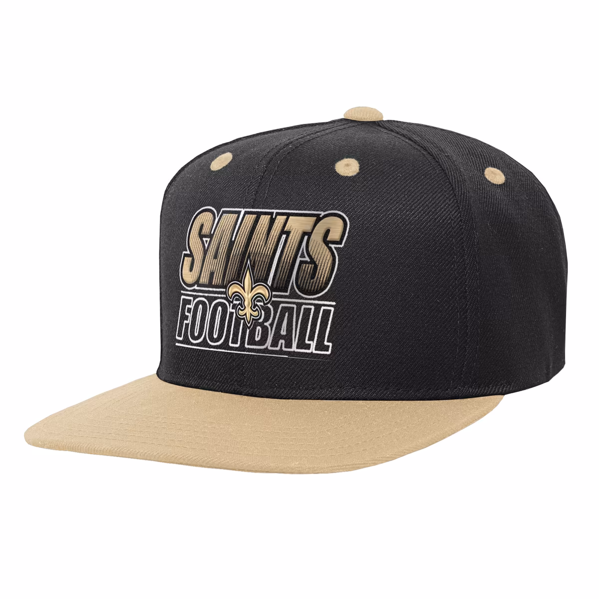 Youth Outerstuff Black New Orleans Saints Team Gradient Deadstock Snapback Hat