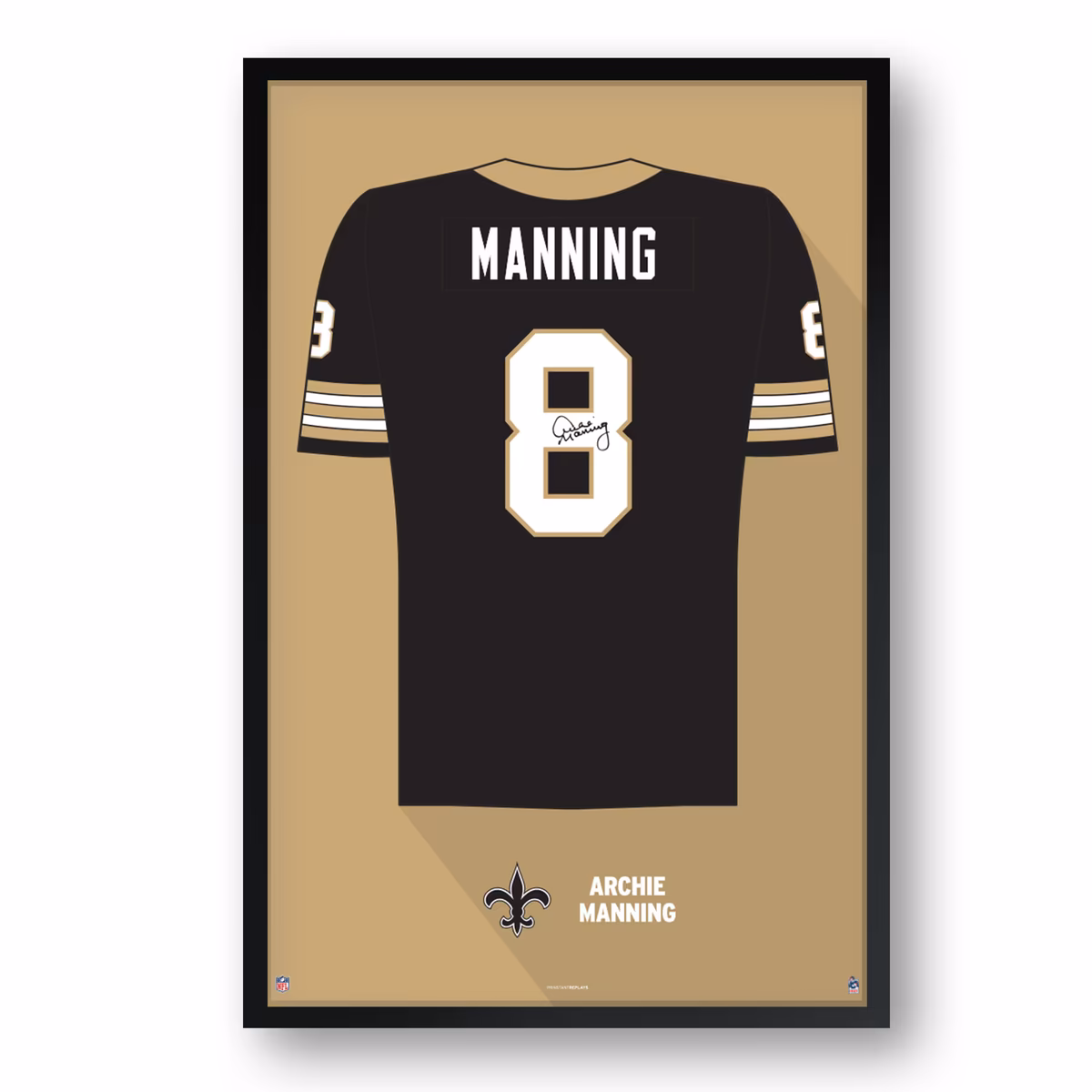 Archie Manning New Orleans Saints Framed 27" x 39" Retired Jersey Art Print