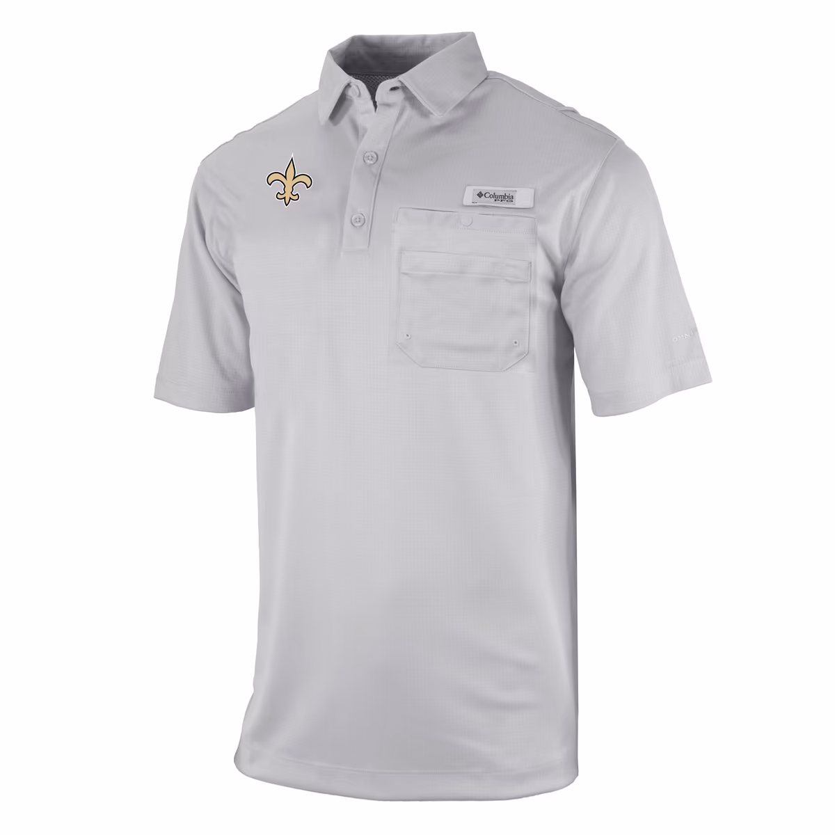 Men's Columbia Gray New Orleans Saints Omni-Wick Flycaster Pocket Polo 3 Men's Columbia Gray New Orleans Saints Omni-Wick Flycaster Pocket Polo