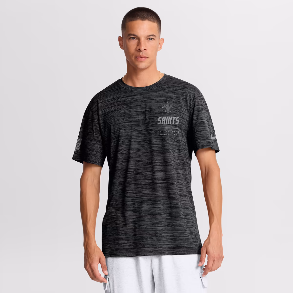 Men's Nike Black New Orleans Saints Sideline Double Covered Dri-FIT Velocity T-Shirt 14 Men's Nike Black New Orleans Saints Sideline Double Covered Dri-FIT Velocity T-Shirt