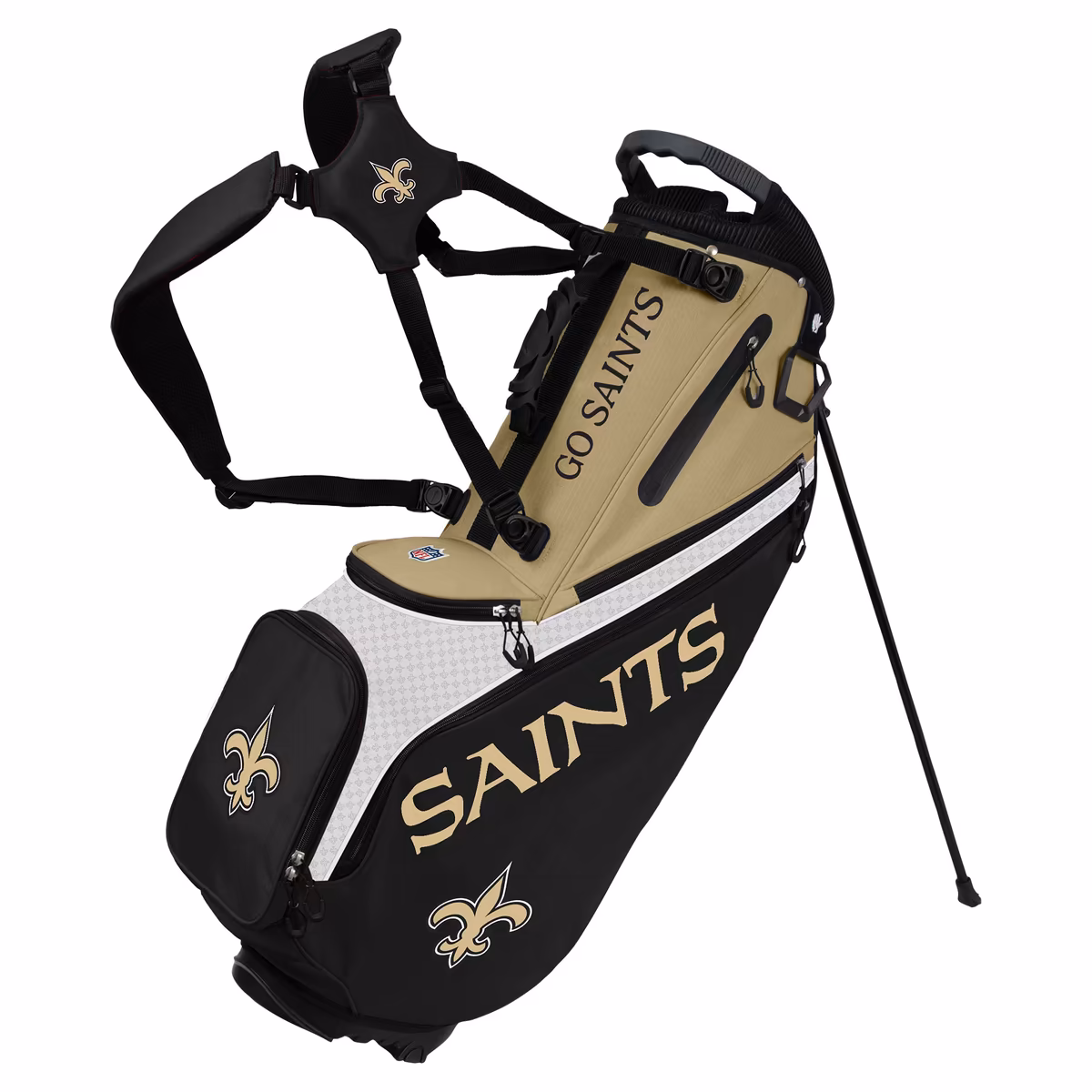 WinCraft New Orleans Saints Back Nine Stand Golf Bag 4 WinCraft New Orleans Saints Back Nine Stand Golf Bag