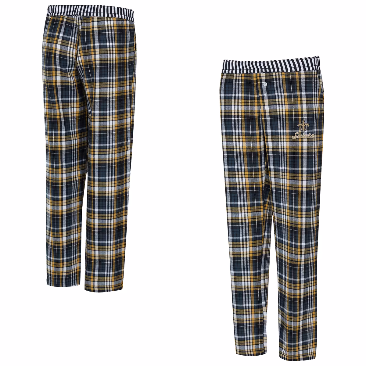 Women's Concepts Sport Black New Orleans Saints Laney Plaid Tri-Blend Pants 2 Women's Concepts Sport Black New Orleans Saints Laney Plaid Tri-Blend Pants