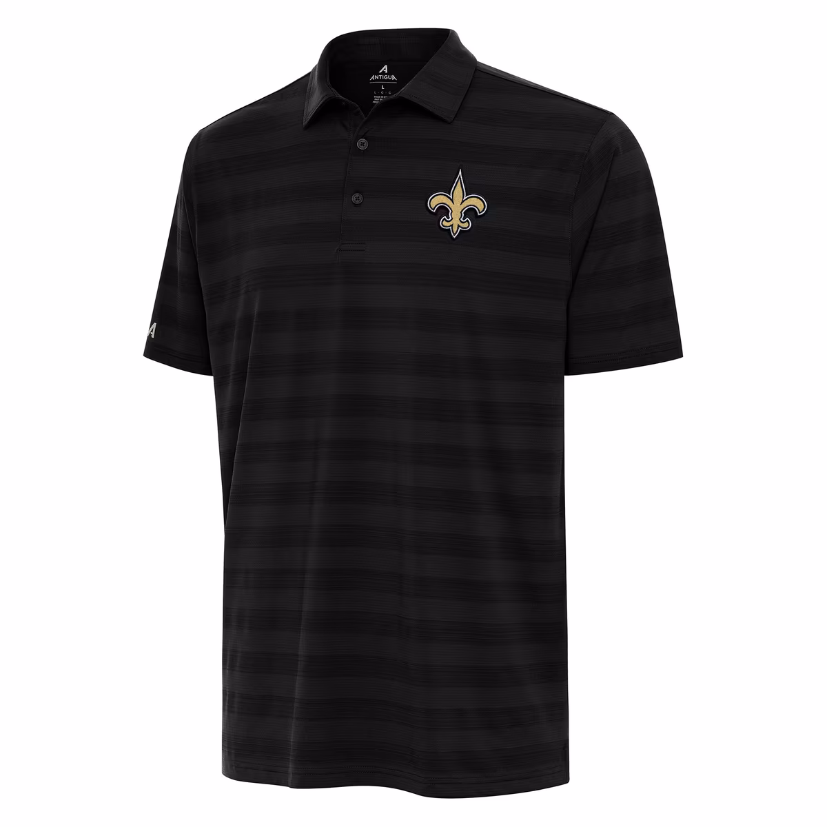 Men's Antigua Black New Orleans Saints Tunnel Polo 8 Men's Antigua Black New Orleans Saints Tunnel Polo