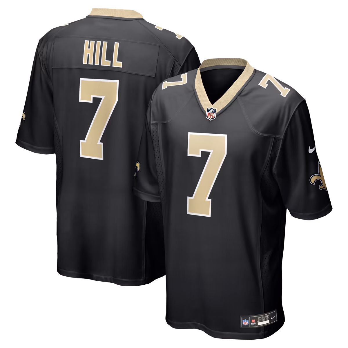 Men's Nike Taysom Hill Black New Orleans Saints Game Jersey 12 Men's Nike Taysom Hill Black New Orleans Saints Game Jersey