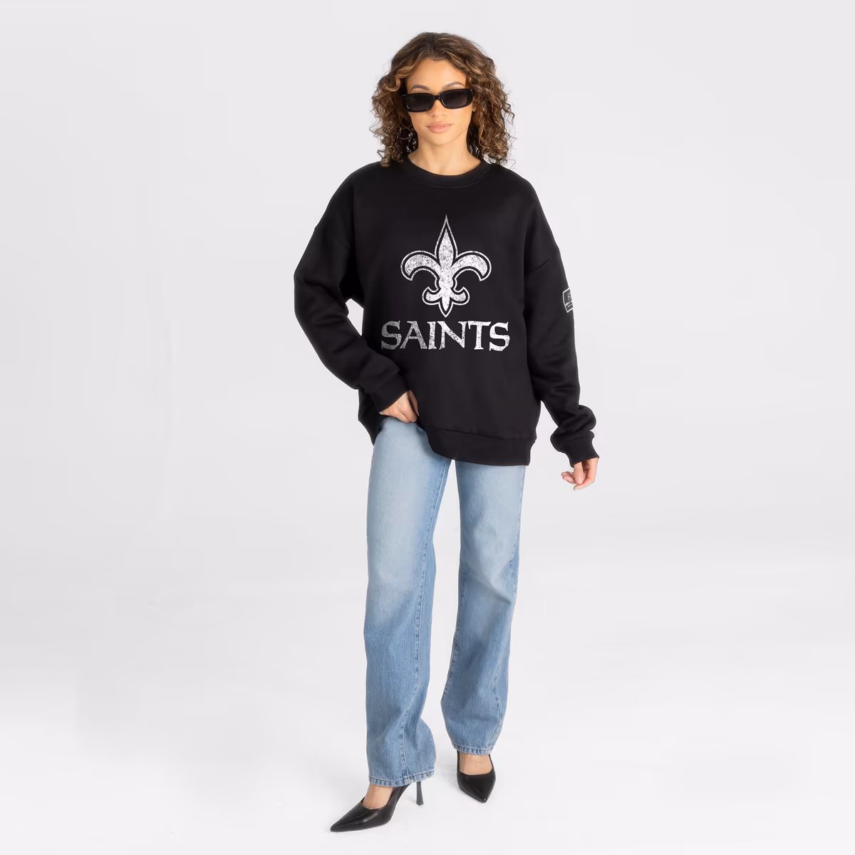 Women's Gameday Couture Black New Orleans Saints Bold Move Black Label Premium Drop Shoulder Sweatshirt 4 Women's Gameday Couture Black New Orleans Saints Bold Move Black Label Premium Drop Shoulder Sweatshirt