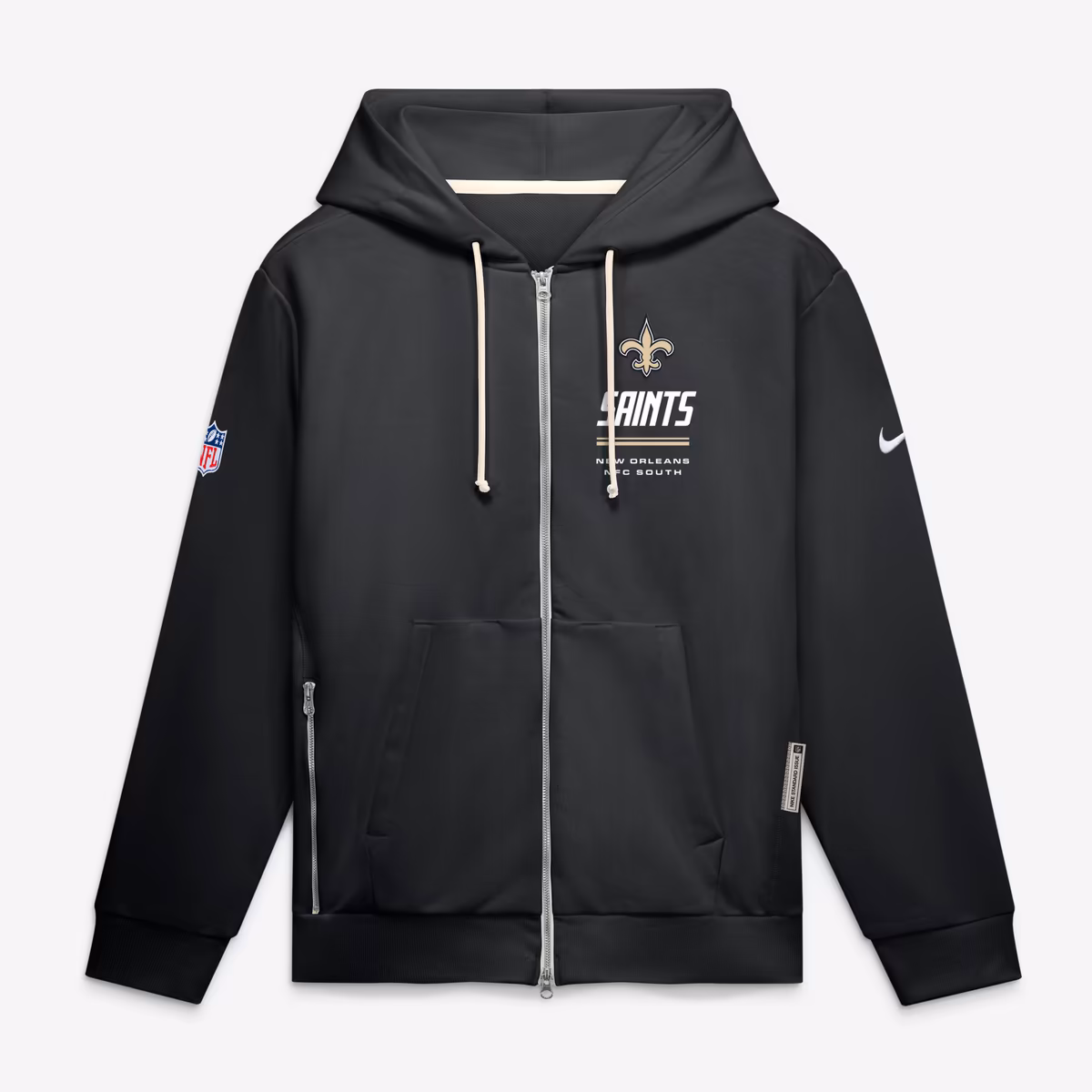 Men's Nike Black New Orleans Saints Sideline Standard Issue Quarterback Scramble Dri-FIT Full-Zip Hoodie