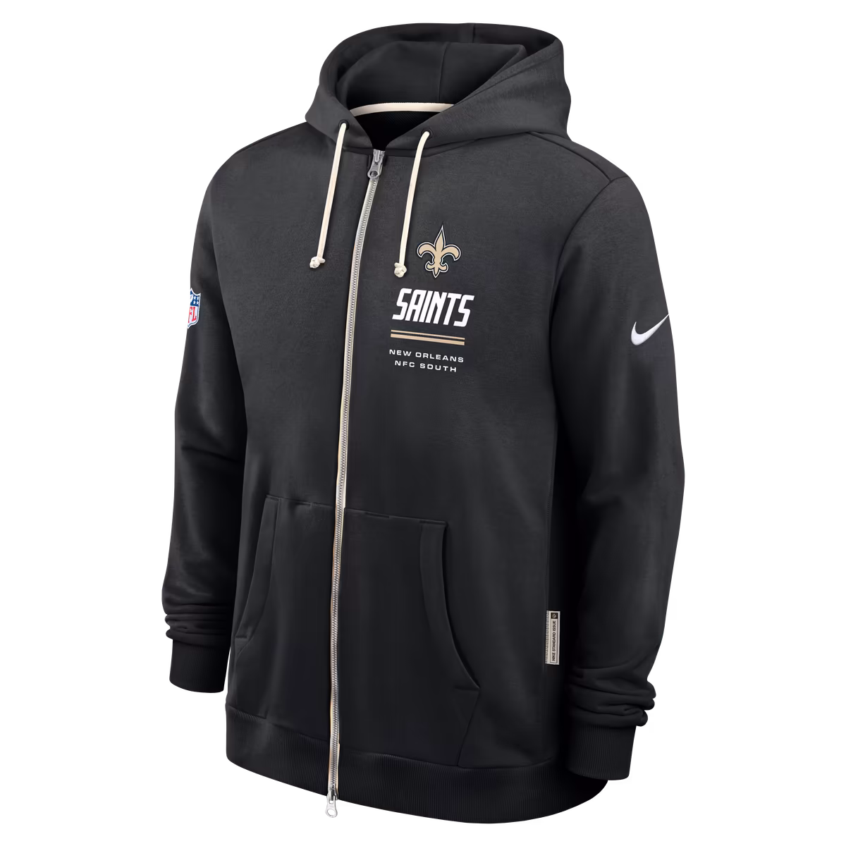 Men's Nike Black New Orleans Saints Sideline Standard Issue Quarterback Scramble Dri-FIT Full-Zip Hoodie 4 Men's Nike Black New Orleans Saints Sideline Standard Issue Quarterback Scramble Dri-FIT Full-Zip Hoodie