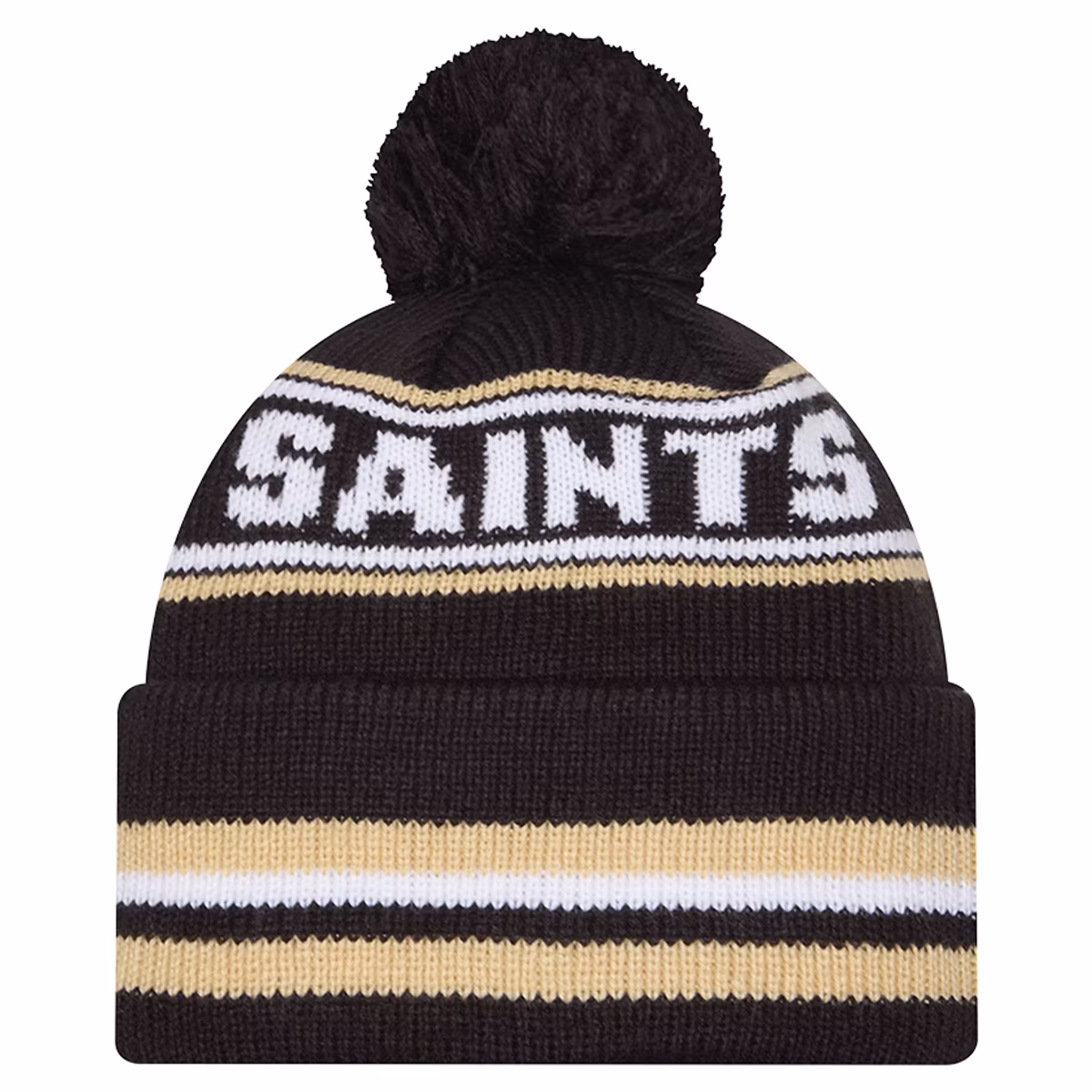 Men's New Era Black New Orleans Saints Classic Cuffed Knit Hat with Pom 3 Men's New Era Black New Orleans Saints Classic Cuffed Knit Hat with Pom