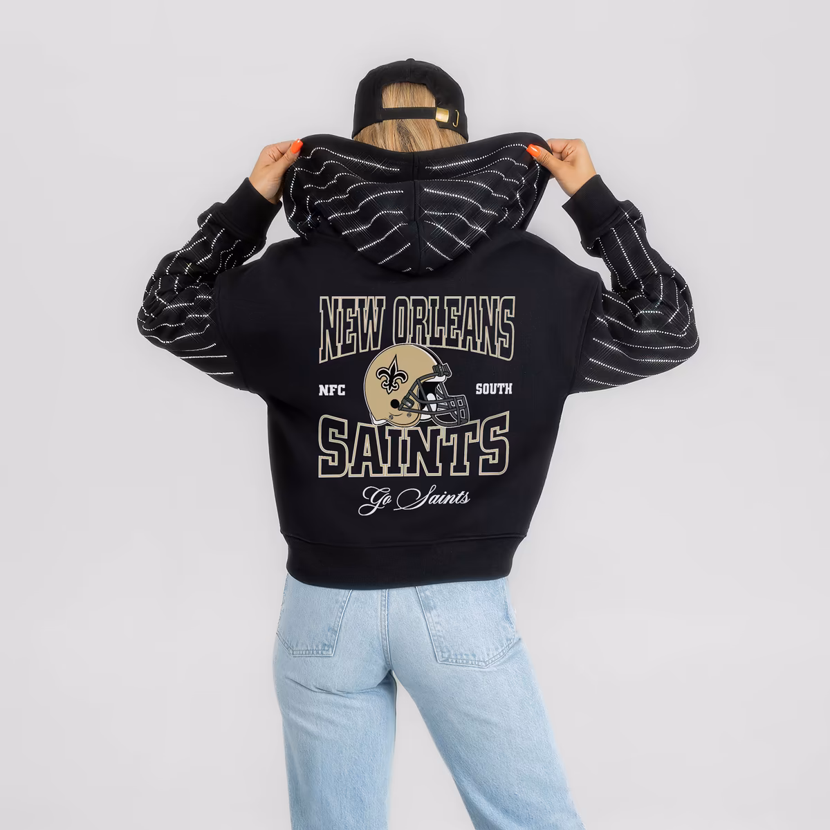 Women's Gameday Couture Black New Orleans Saints Eyes on the Prize Mid-Crop Full-Zip Hoodie 9 Women's Gameday Couture Black New Orleans Saints Eyes on the Prize Mid-Crop Full-Zip Hoodie