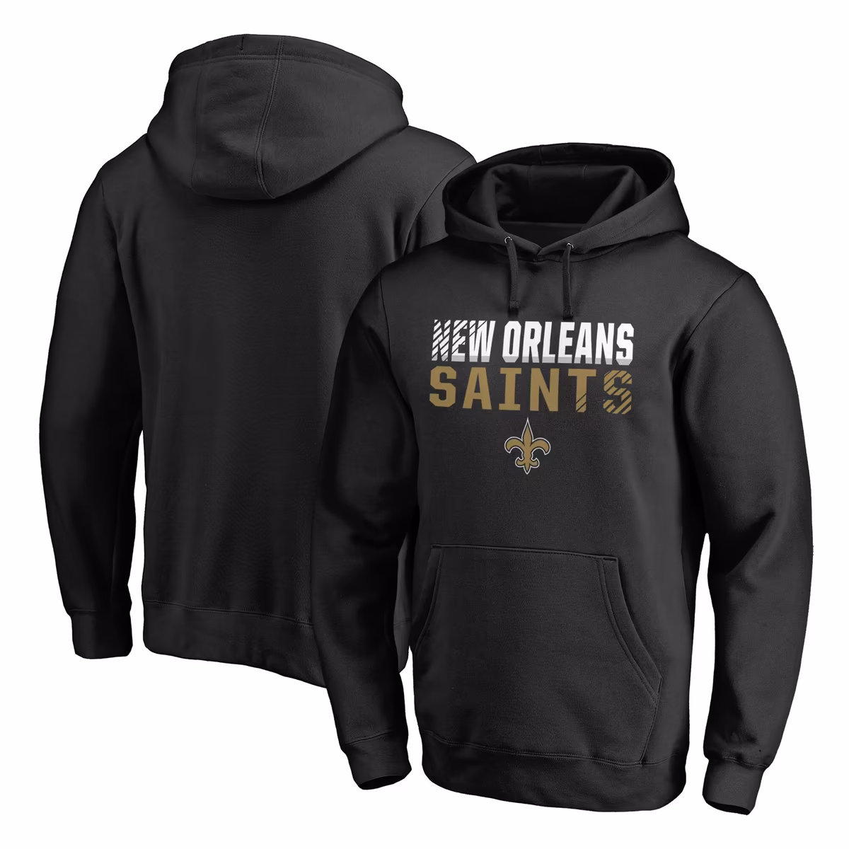 Men's Black New Orleans Saints Iconic Collection Fade Out Pullover Hoodie