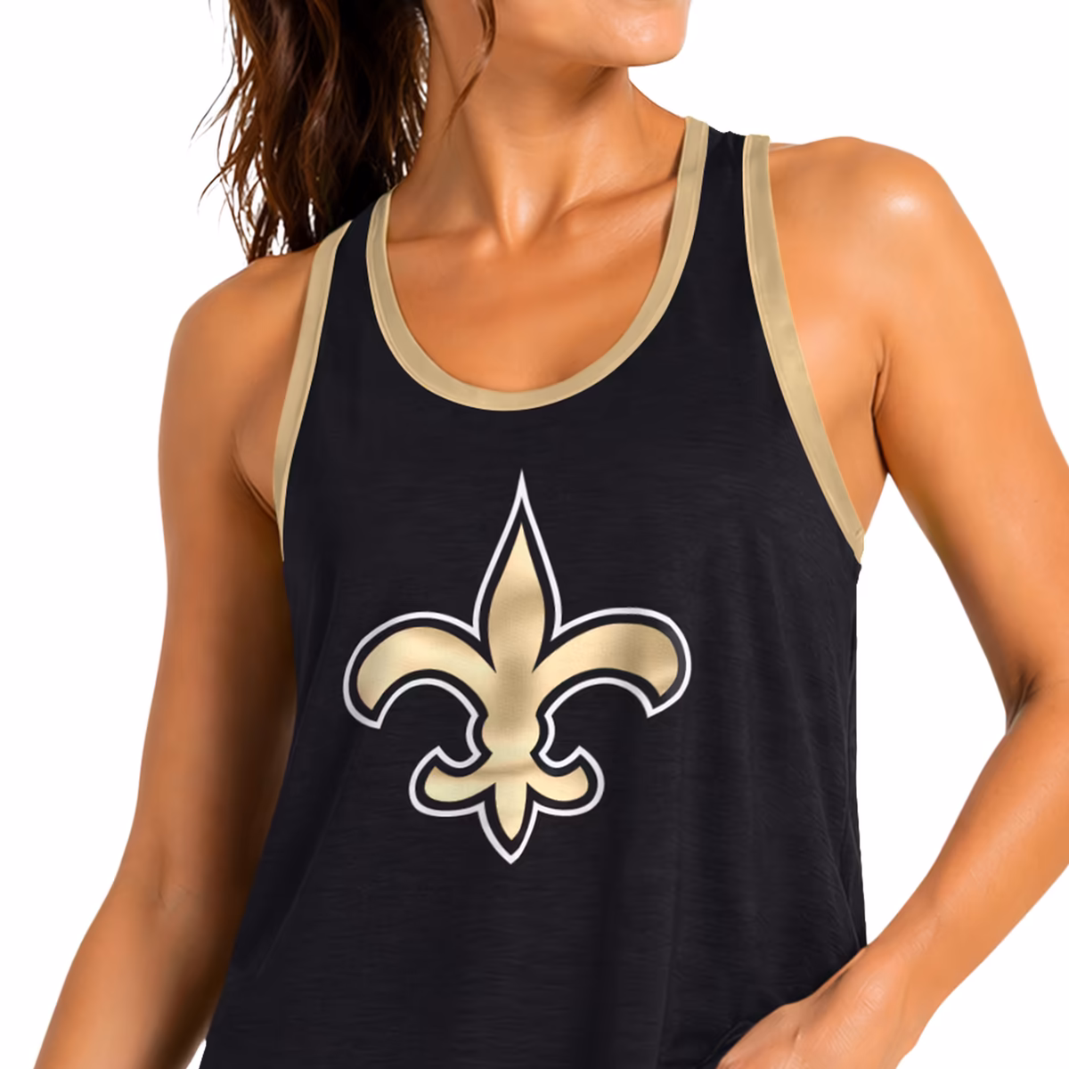 Women's G-III 4Her by Carl Banks Black New Orleans Saints Tater II Racerback Tank Top 4 Women's G-III 4Her by Carl Banks Black New Orleans Saints Tater II Racerback Tank Top