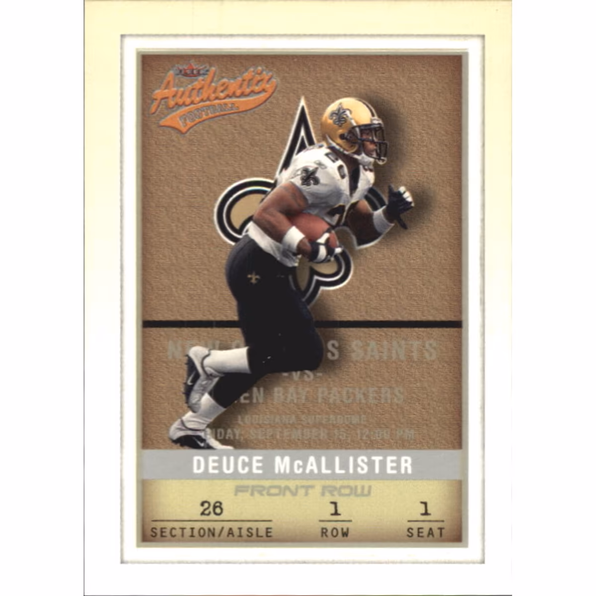 2002 Fleer Authentix Front Row #34 Deuce McAllister