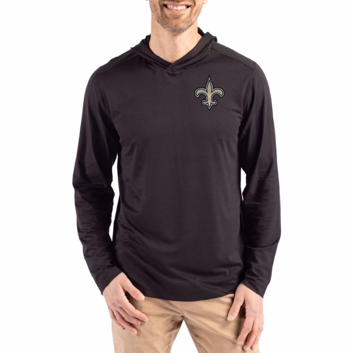 Men's Cutter & Buck Black New Orleans Saints Coastline Epic Comfort Eco Recycled Long Sleeve Hoodie T-Shirt 13 Men's Cutter & Buck Black New Orleans Saints Coastline Epic Comfort Eco Recycled Long Sleeve Hoodie T-Shirt