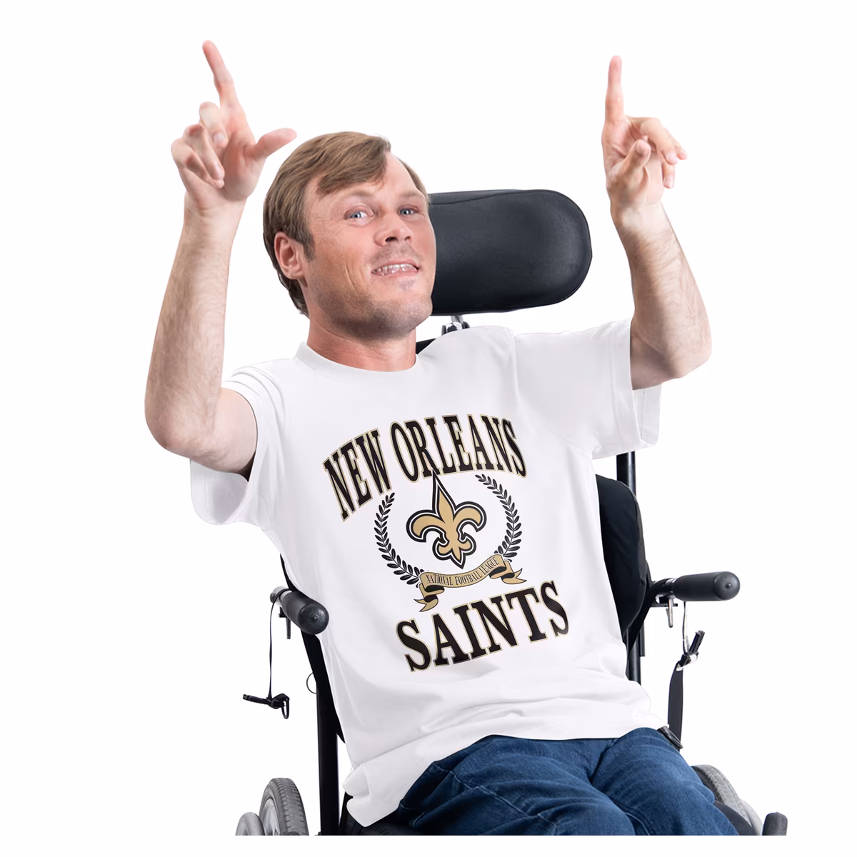 Men's G-III Sports by Carl Banks White New Orleans Saints Team Laurel Adaptive T-Shirt