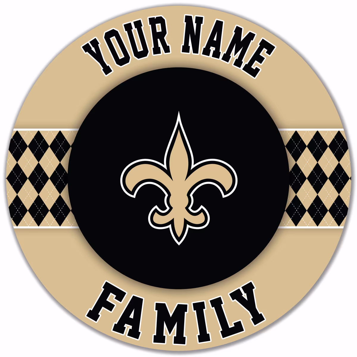 New Orleans Saints 16" Personalized Circle Wall Art