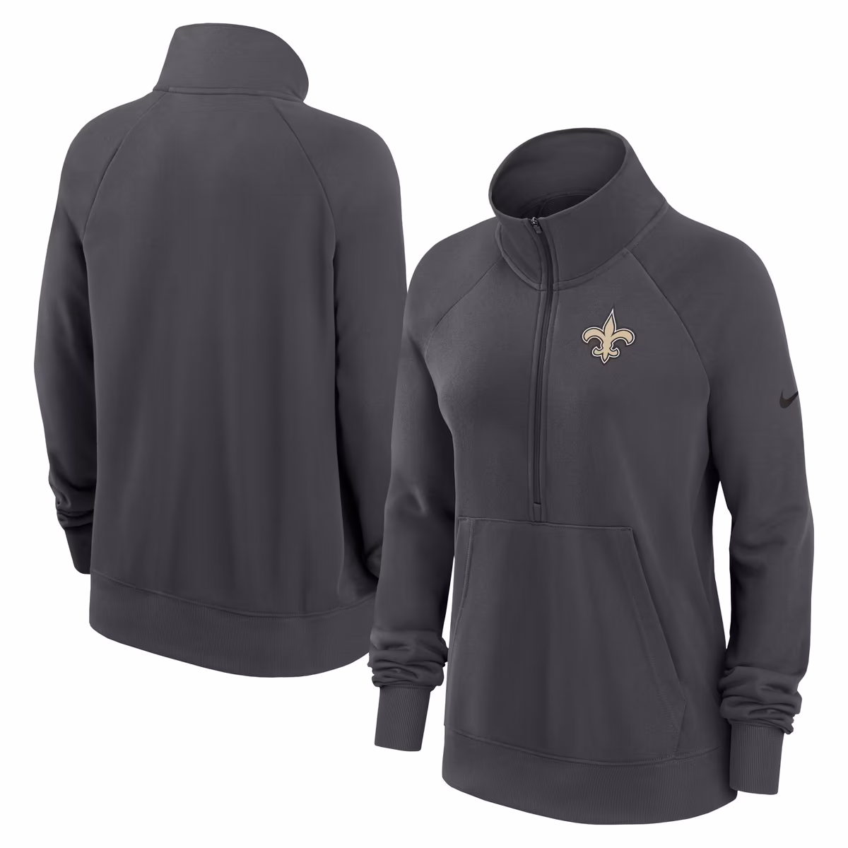 Women's Nike Charcoal New Orleans Saints Premium Raglan Performance Half-Zip Sweatshirt 6 Women's Nike Charcoal New Orleans Saints Premium Raglan Performance Half-Zip Sweatshirt