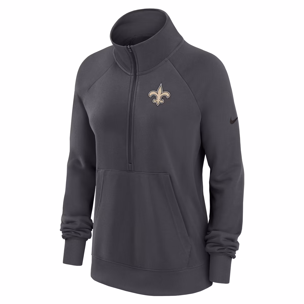 Women's Nike Charcoal New Orleans Saints Premium Raglan Performance Half-Zip Sweatshirt 3 Women's Nike Charcoal New Orleans Saints Premium Raglan Performance Half-Zip Sweatshirt