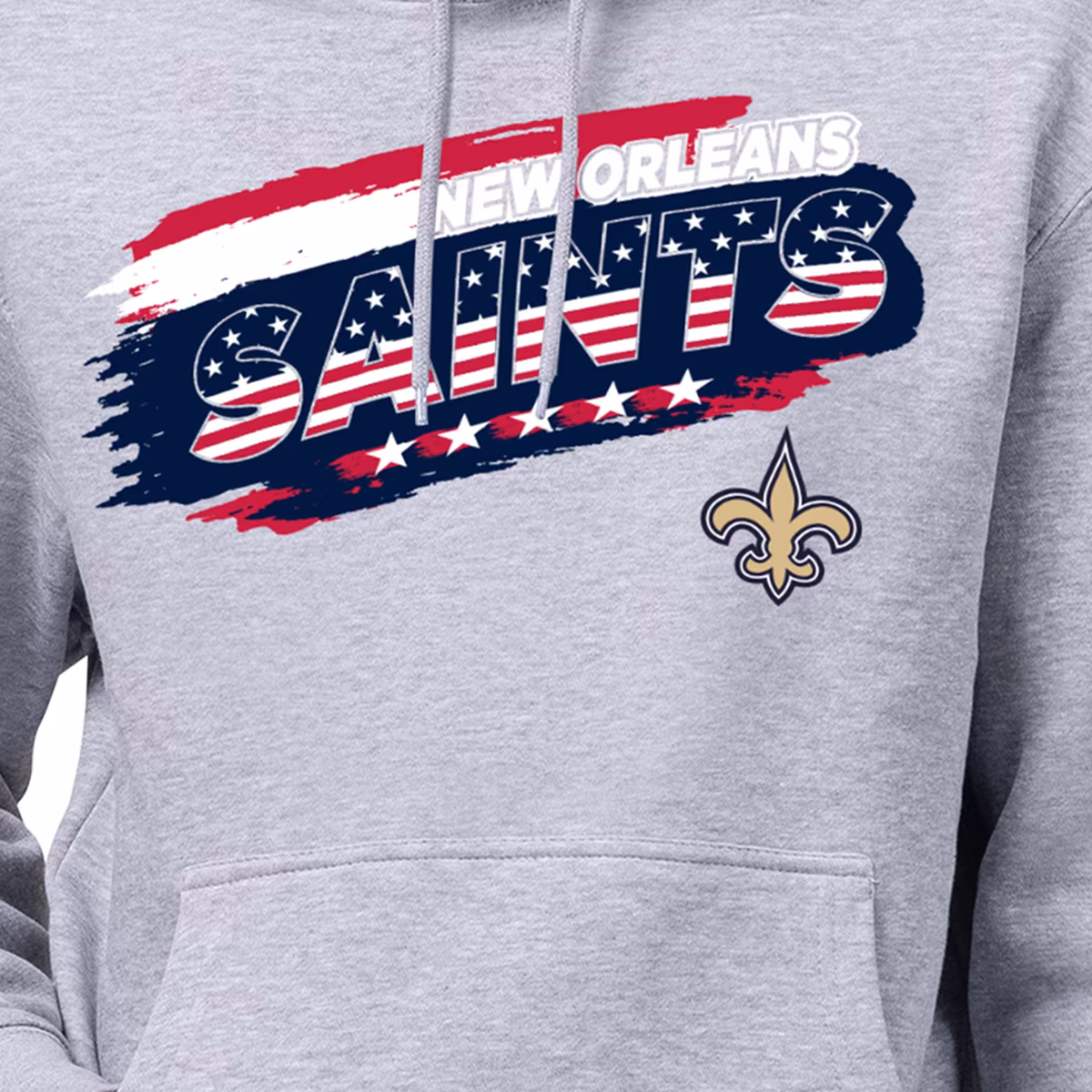 Men's Starter Gray New Orleans Saints Patriotic Paint Hoodie 4 Men's Starter Gray New Orleans Saints Patriotic Paint Hoodie