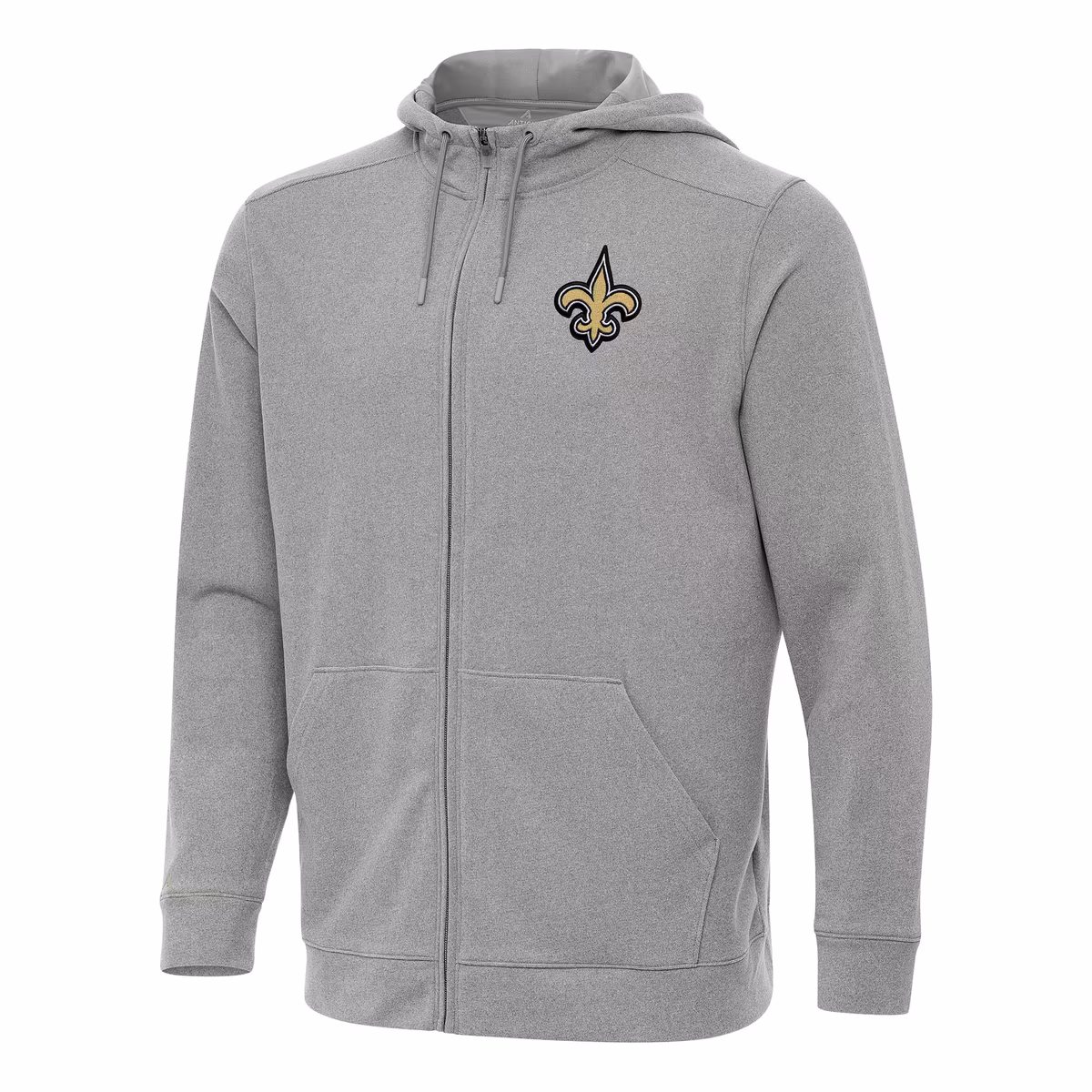 Men's Antigua Heather Gray New Orleans Saints Effortless Full-Zip Hoodie