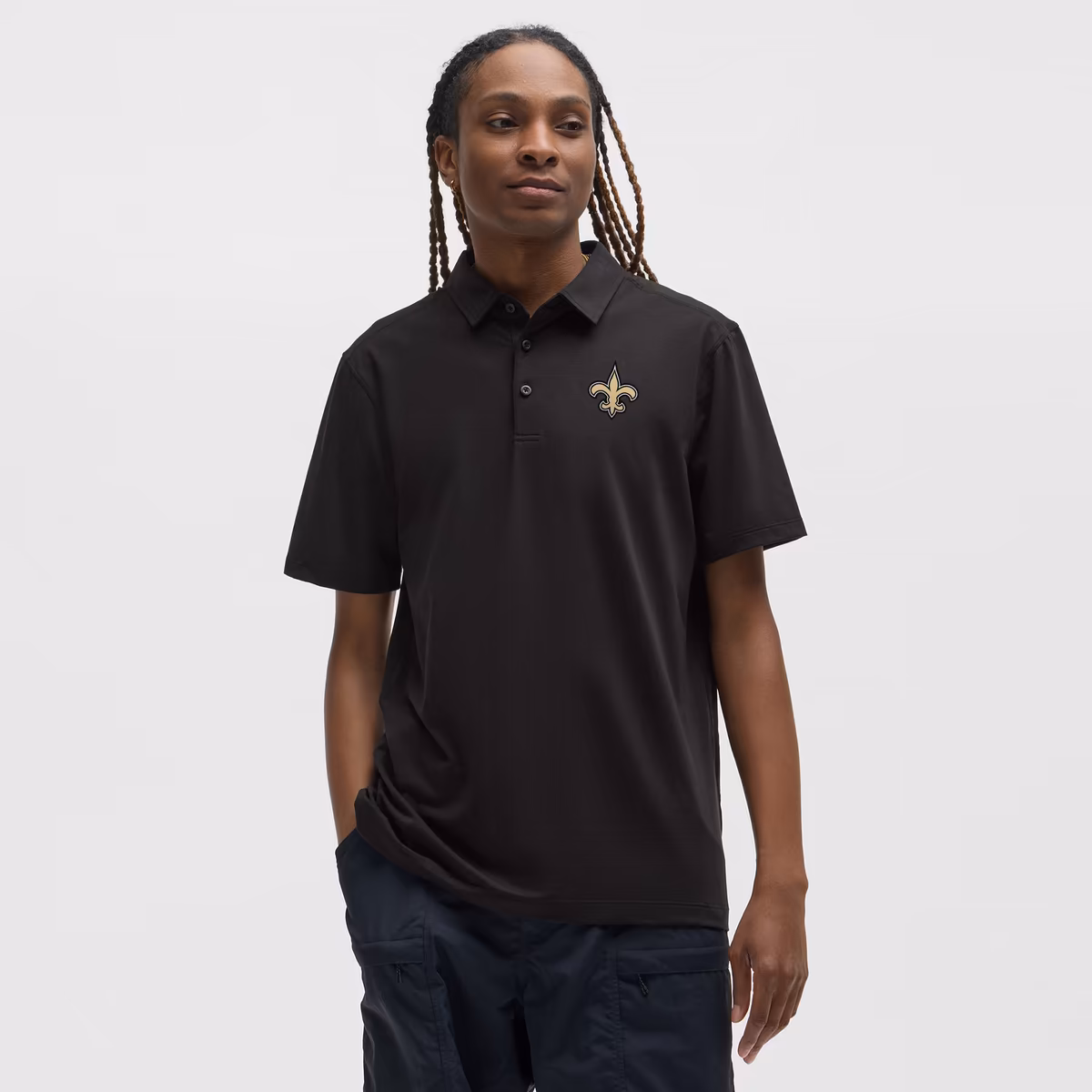 Men's lululemon Black New Orleans Saints Evolution Polo 2 Men's lululemon Black New Orleans Saints Evolution Polo