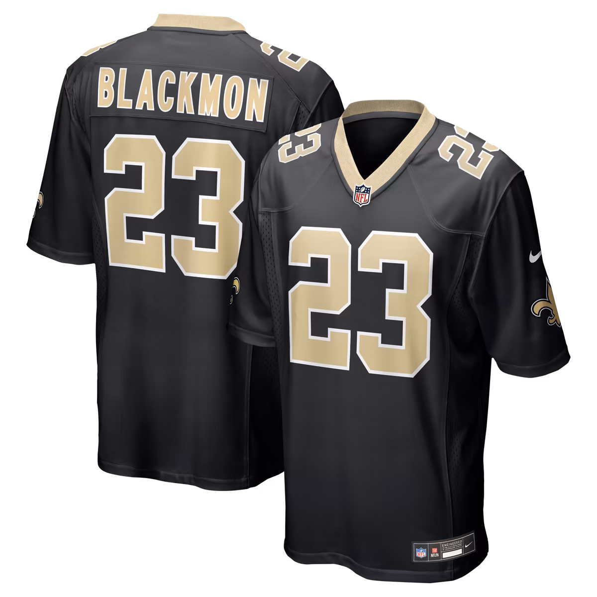 Men's Nike Julian Blackmon Black New Orleans Saints Team Game Jersey 10 Men's Nike Julian Blackmon Black New Orleans Saints Team Game Jersey
