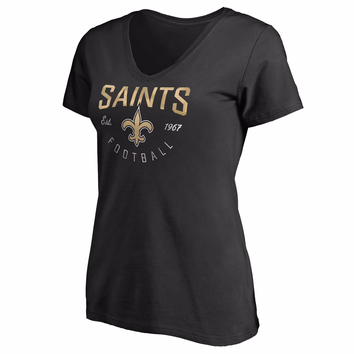 Women's Black New Orleans Saints Live For It V-Neck T-Shirt