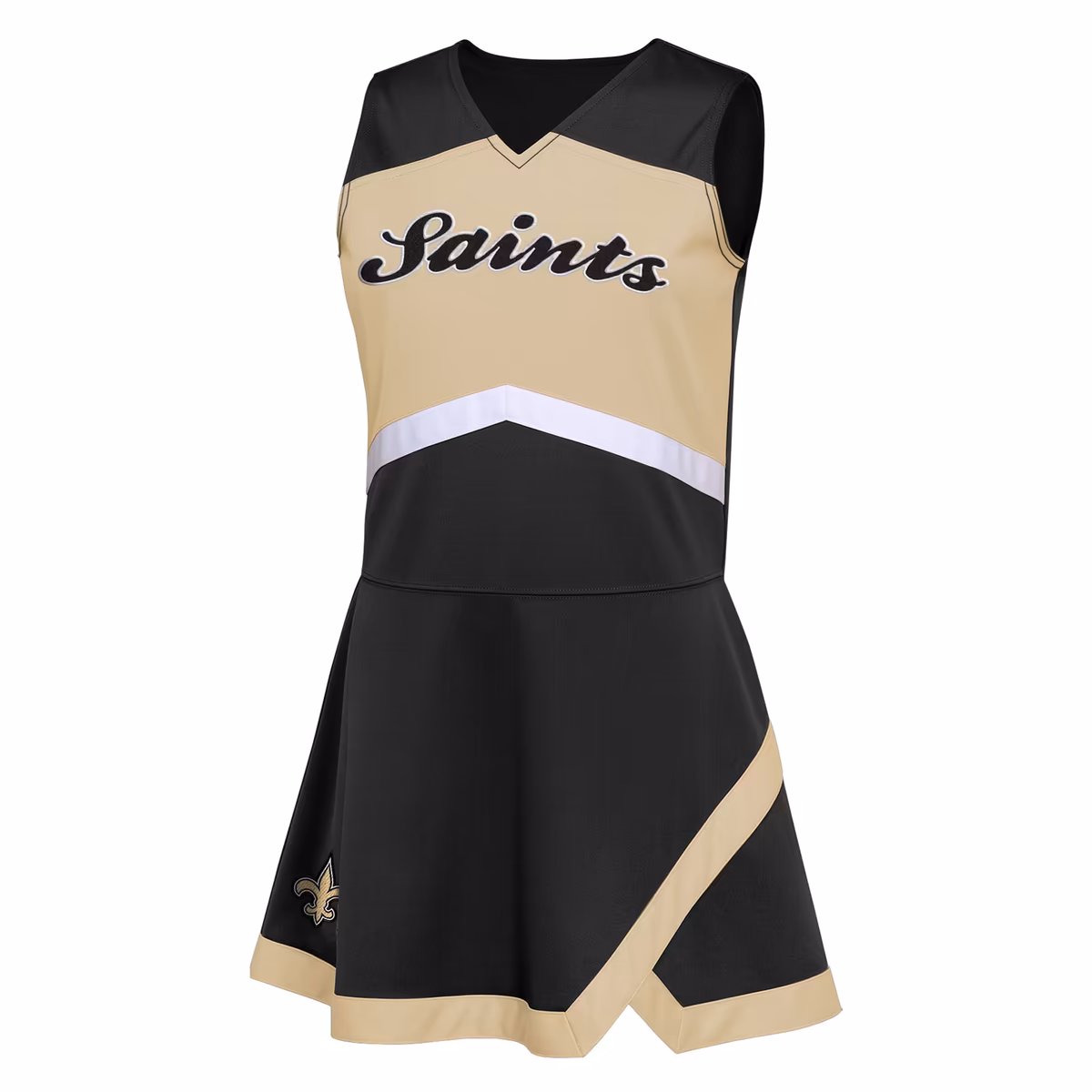 Girls Preschool Black New Orleans Saints Two-Piece Cheer Captain Jumper Dress with Bloomers Set 3 Girls Preschool Black New Orleans Saints Two-Piece Cheer Captain Jumper Dress with Bloomers Set