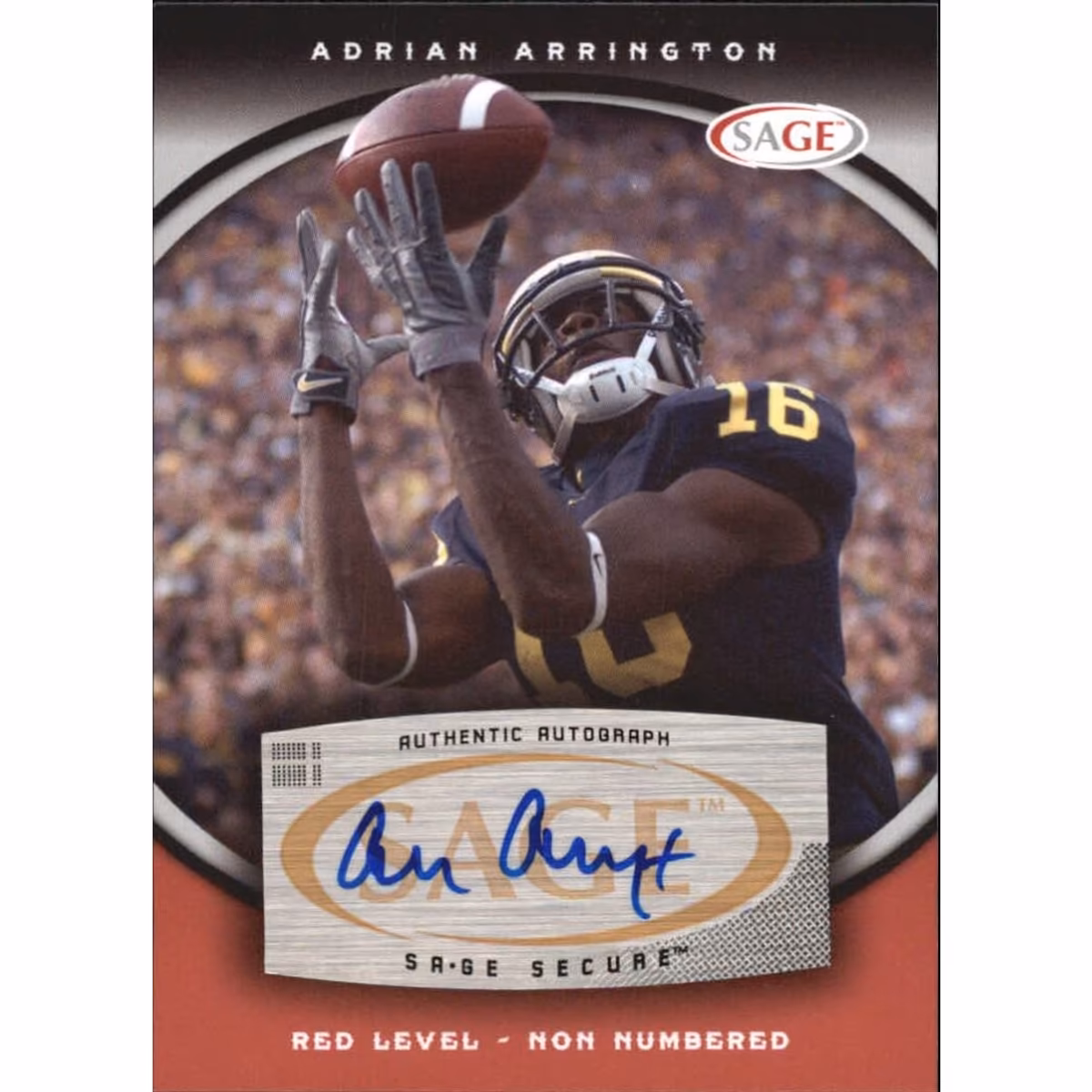 2008 SAGE Autographs Red #A2 Adrian Arrington