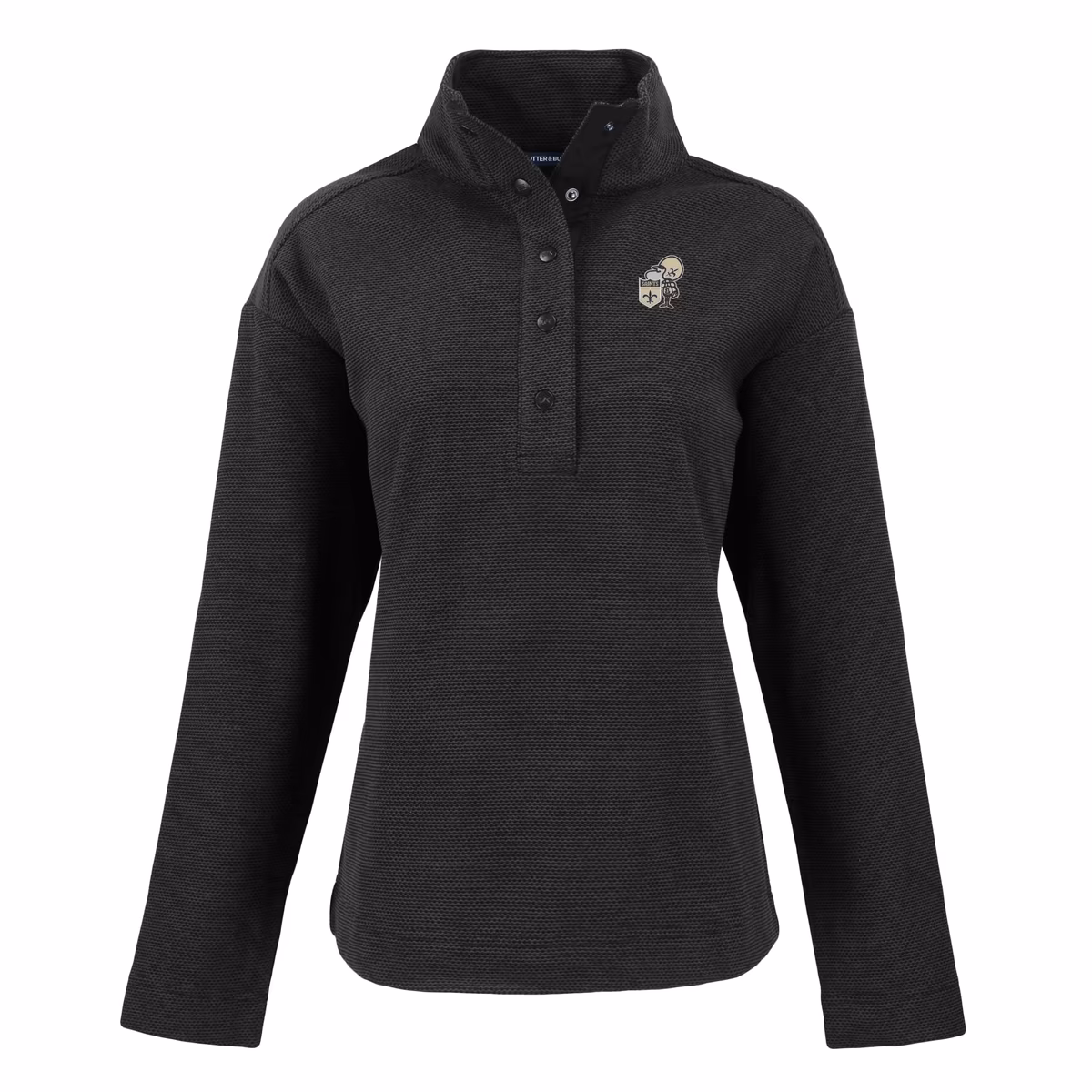 Women's Cutter & Buck Black New Orleans Saints Hunts Point Eco Half-Snap Sweatshirt 3 Women's Cutter & Buck Black New Orleans Saints Hunts Point Eco Half-Snap Sweatshirt