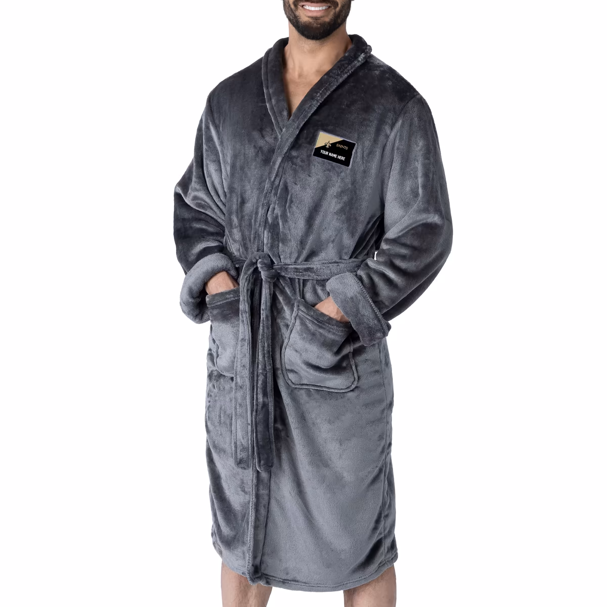Unisex The Northwest Group Gray New Orleans Saints Snipe Personalized Robe 8 Unisex The Northwest Group Gray New Orleans Saints Snipe Personalized Robe