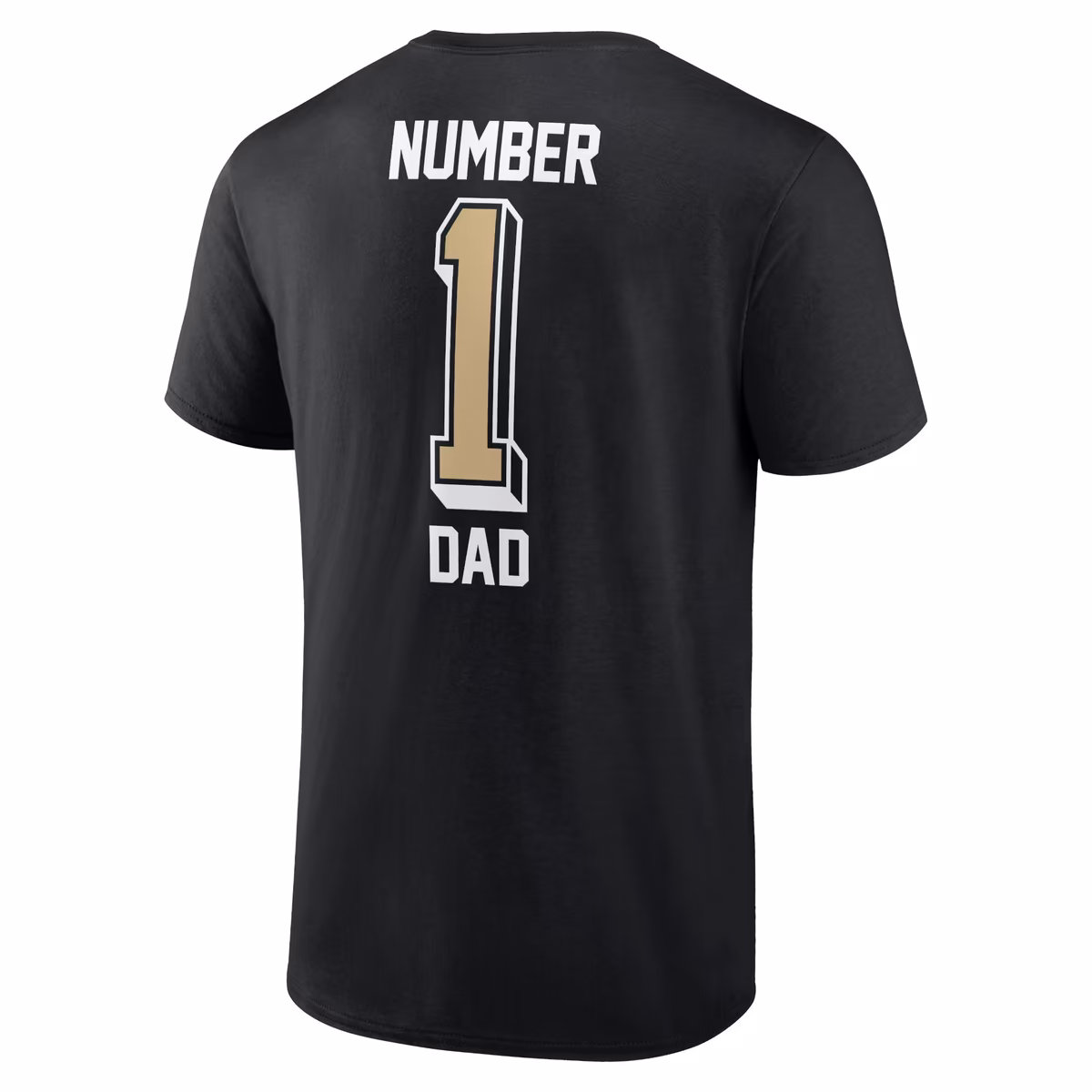 Men's Black New Orleans Saints Number One Dad T-Shirt 4 Men's Black New Orleans Saints Number One Dad T-Shirt