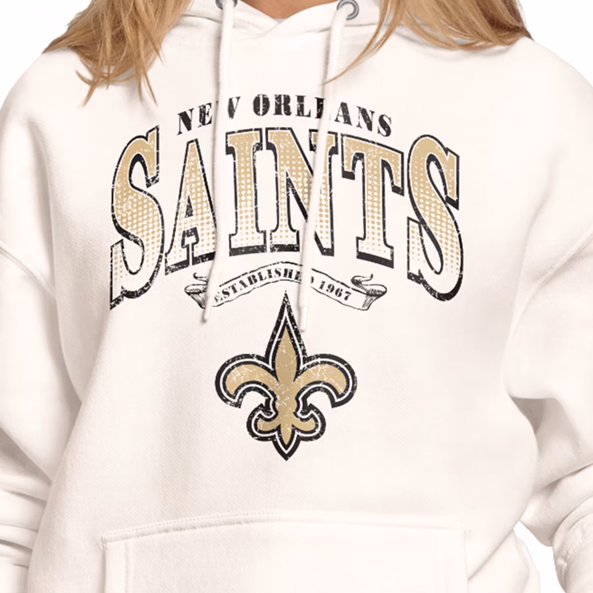 Women's Starter Cream New Orleans Saints Touchdown Legacy Fleece Hoodie 4 Women's Starter Cream New Orleans Saints Touchdown Legacy Fleece Hoodie