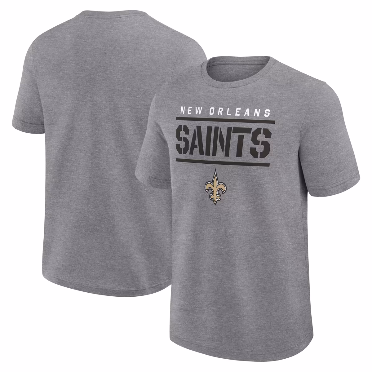 Men's Fanatics Heather Gray New Orleans Saints Big & Tall Top Notch T-Shirt 2 Men's Fanatics Heather Gray New Orleans Saints Big & Tall Top Notch T-Shirt