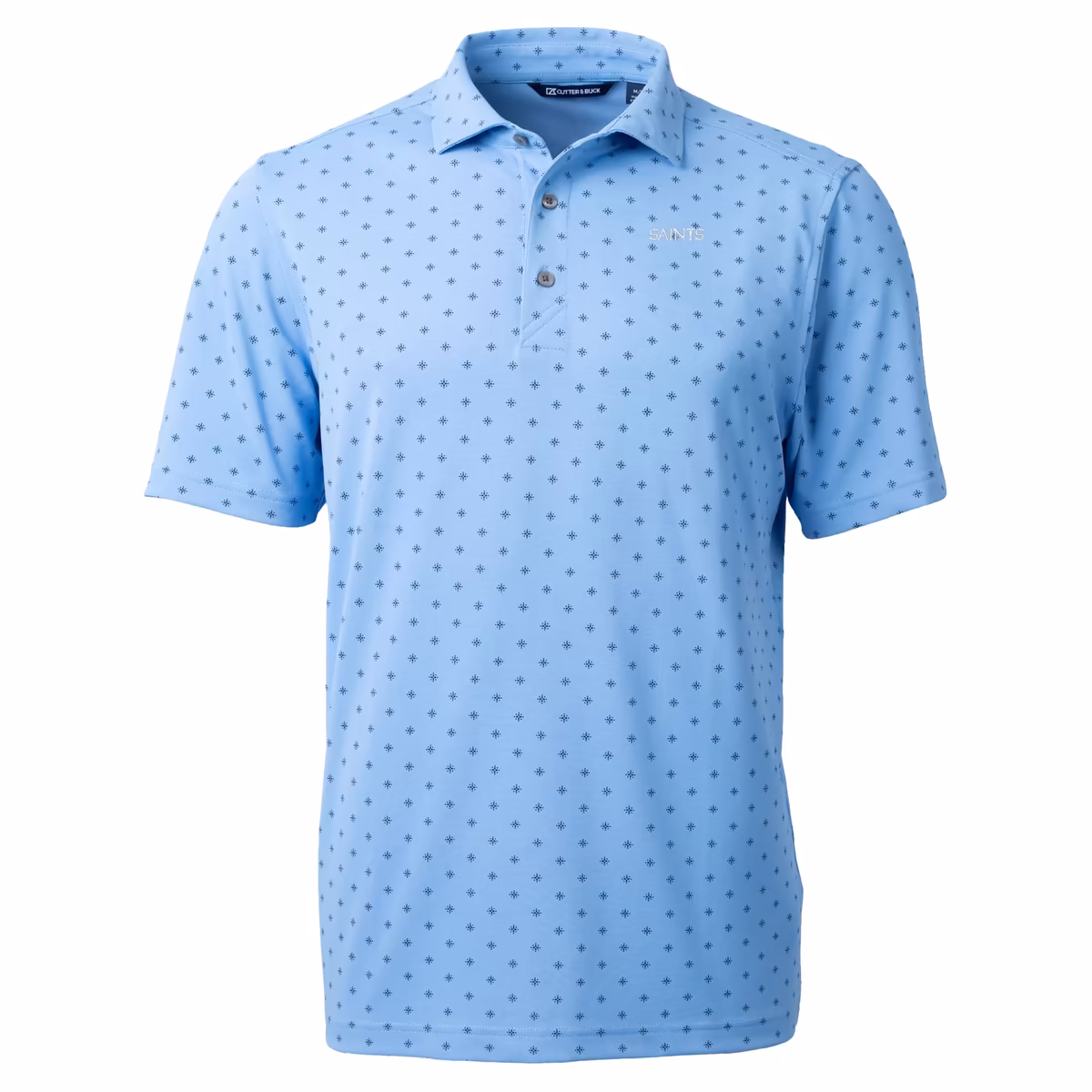 Men's Cutter & Buck Powder Blue New Orleans Saints Virtue Eco Pique Tile Print Recycled Polo 3 Men's Cutter & Buck Powder Blue New Orleans Saints Virtue Eco Pique Tile Print Recycled Polo