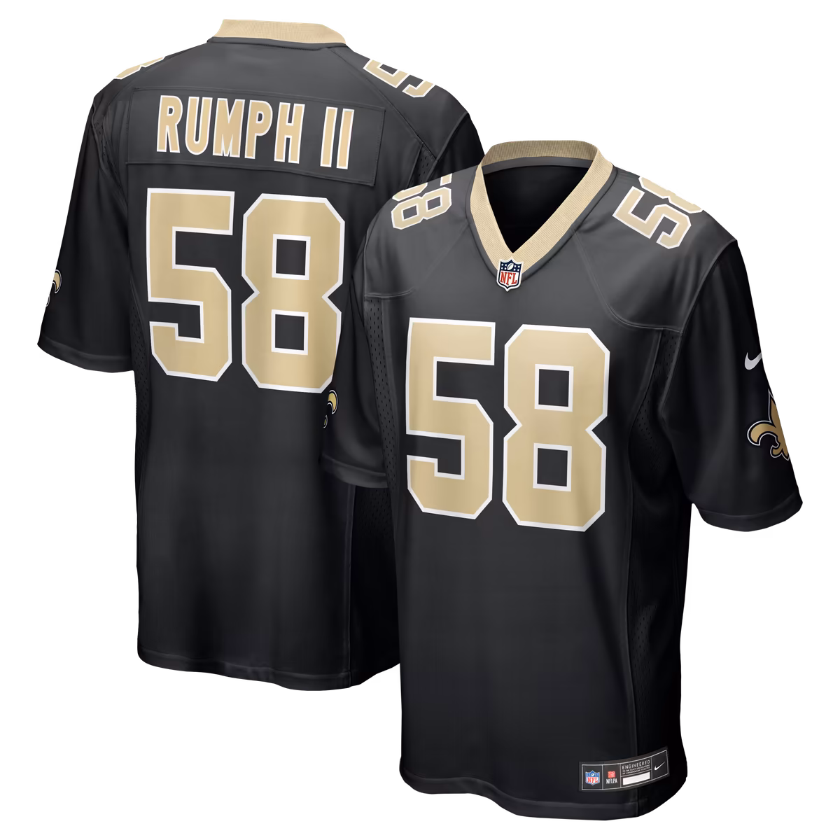 Men's Nike Chris Rumph II Black New Orleans Saints Team Game Jersey 1 Men's Nike Chris Rumph II Black New Orleans Saints Team Game Jersey