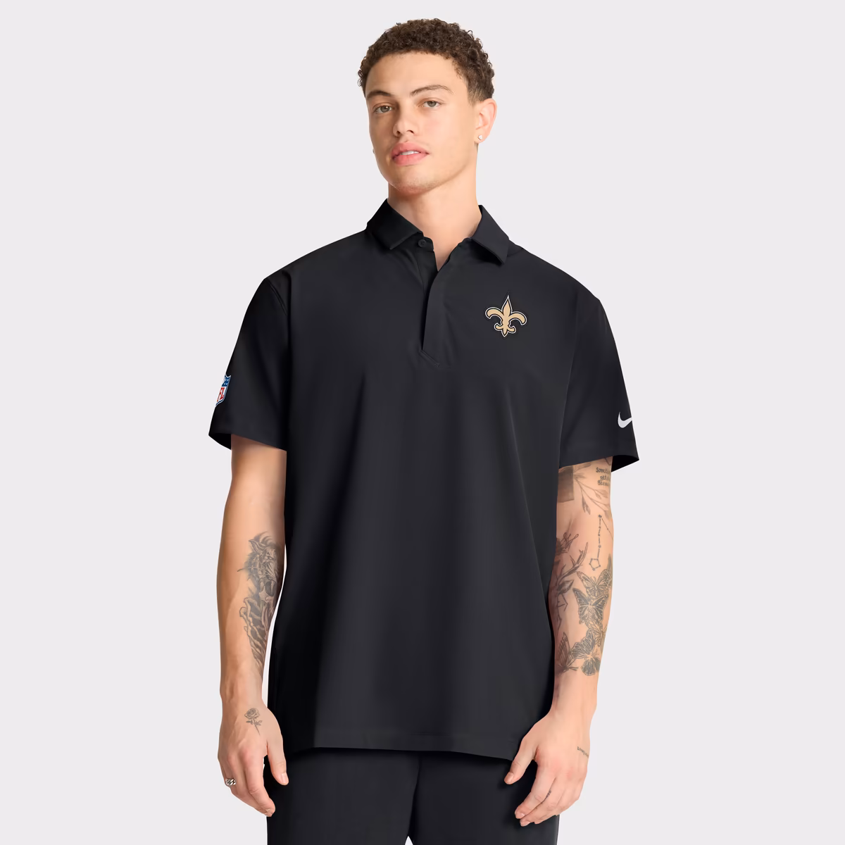 Men's Nike Black New Orleans Saints Sideline Woven Dri-FIT Polo 2 Men's Nike Black New Orleans Saints Sideline Woven Dri-FIT Polo