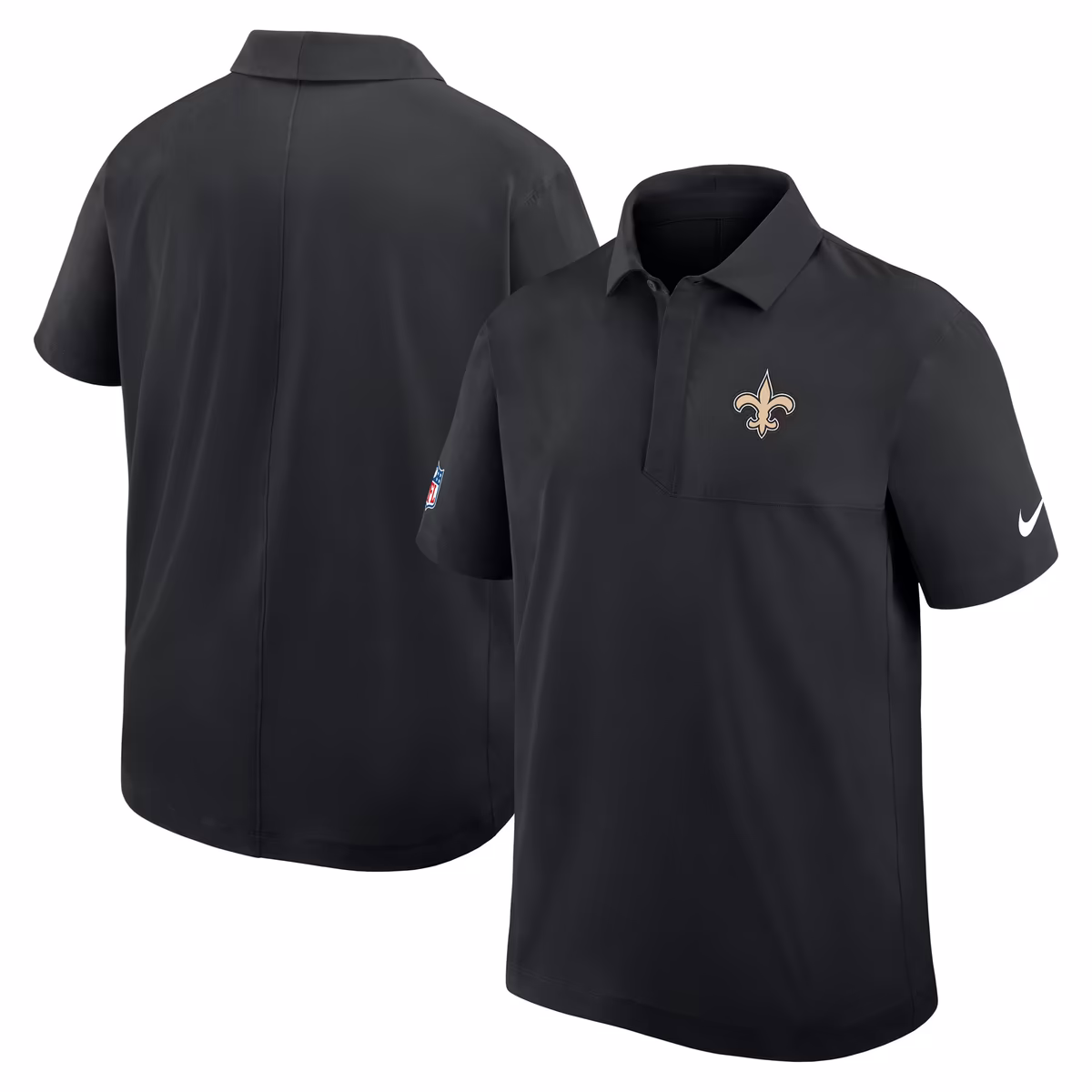 Men's Nike Black New Orleans Saints Sideline Woven Dri-FIT Polo 5 Men's Nike Black New Orleans Saints Sideline Woven Dri-FIT Polo