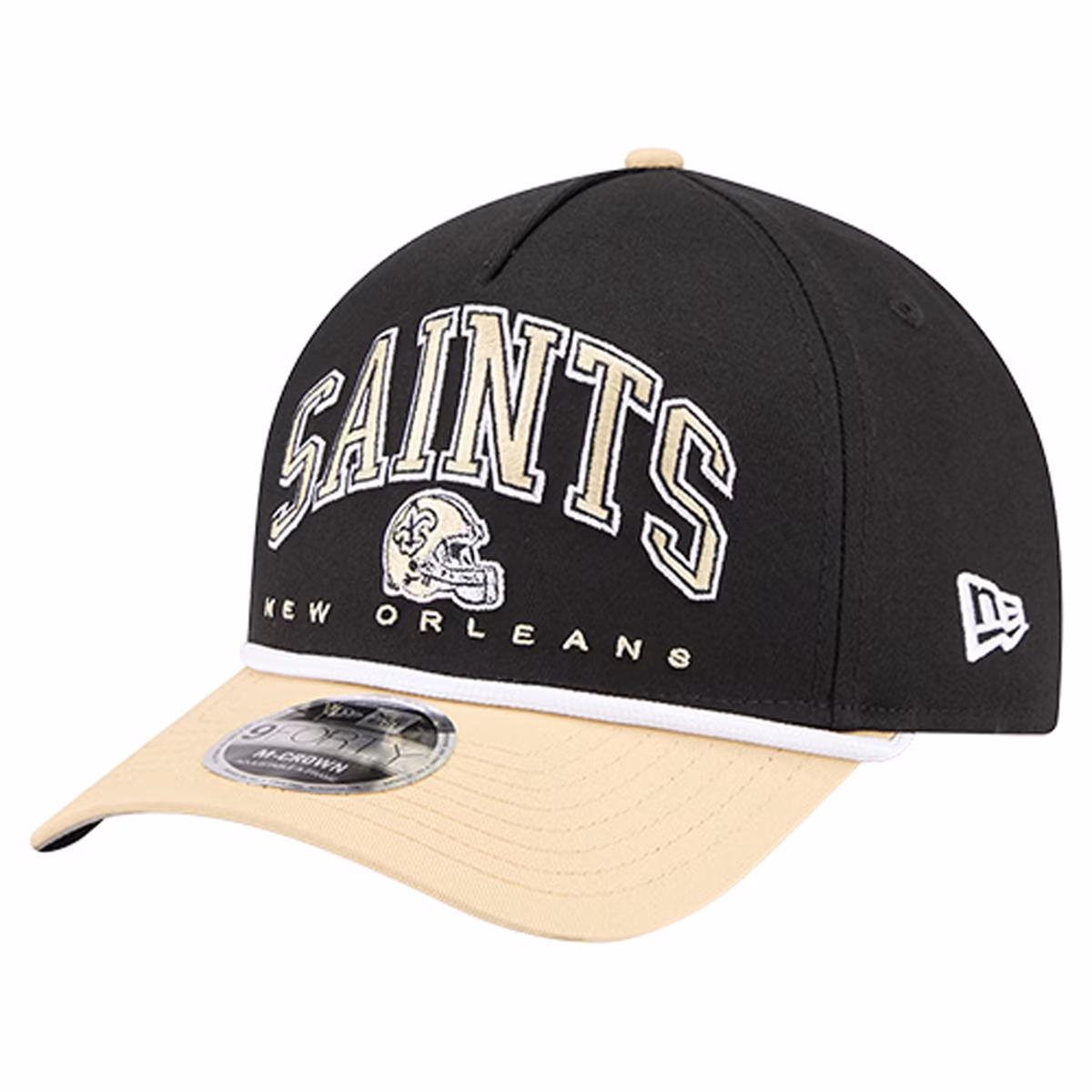 Men's New Era  Black New Orleans Saints  Arch COOLERA 9FORTY A-Frame M-Crown Adjustable Hat