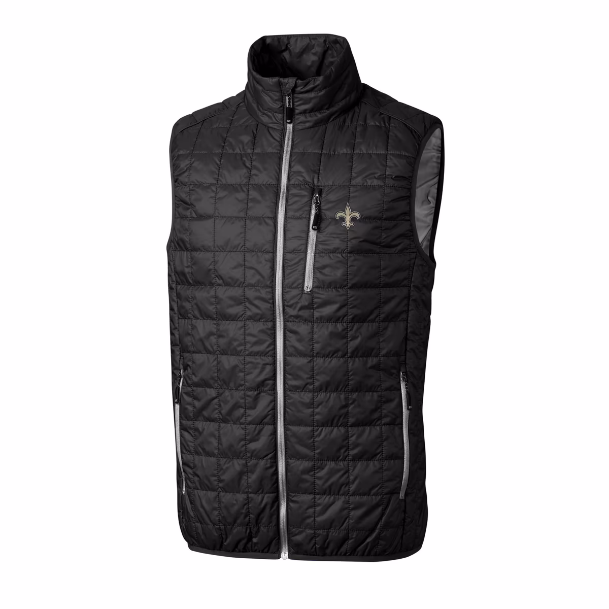 Men's Cutter & Buck Black New Orleans Saints Big & Tall Rainier PrimaLoft® Eco Insulated Full-Zip Puffer Vest 3 Men's Cutter & Buck Black New Orleans Saints Big & Tall Rainier PrimaLoft® Eco Insulated Full-Zip Puffer Vest