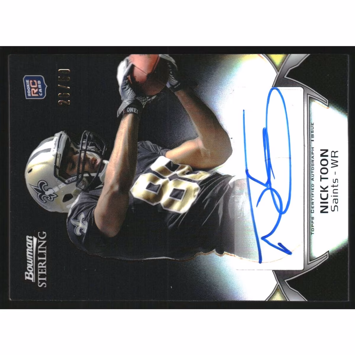 2012 Bowman Sterling Black Refractors #AU35 Nick Toon AU
