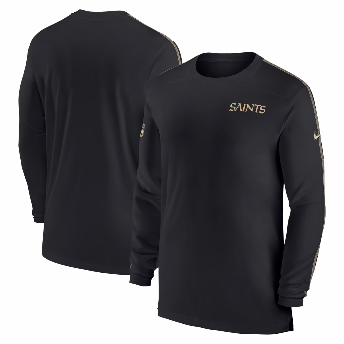 Men's Nike Black New Orleans Saints Sideline Coach UV Performance Long Sleeve T-Shirt 1 Men's Nike Black New Orleans Saints Sideline Coach UV Performance Long Sleeve T-Shirt