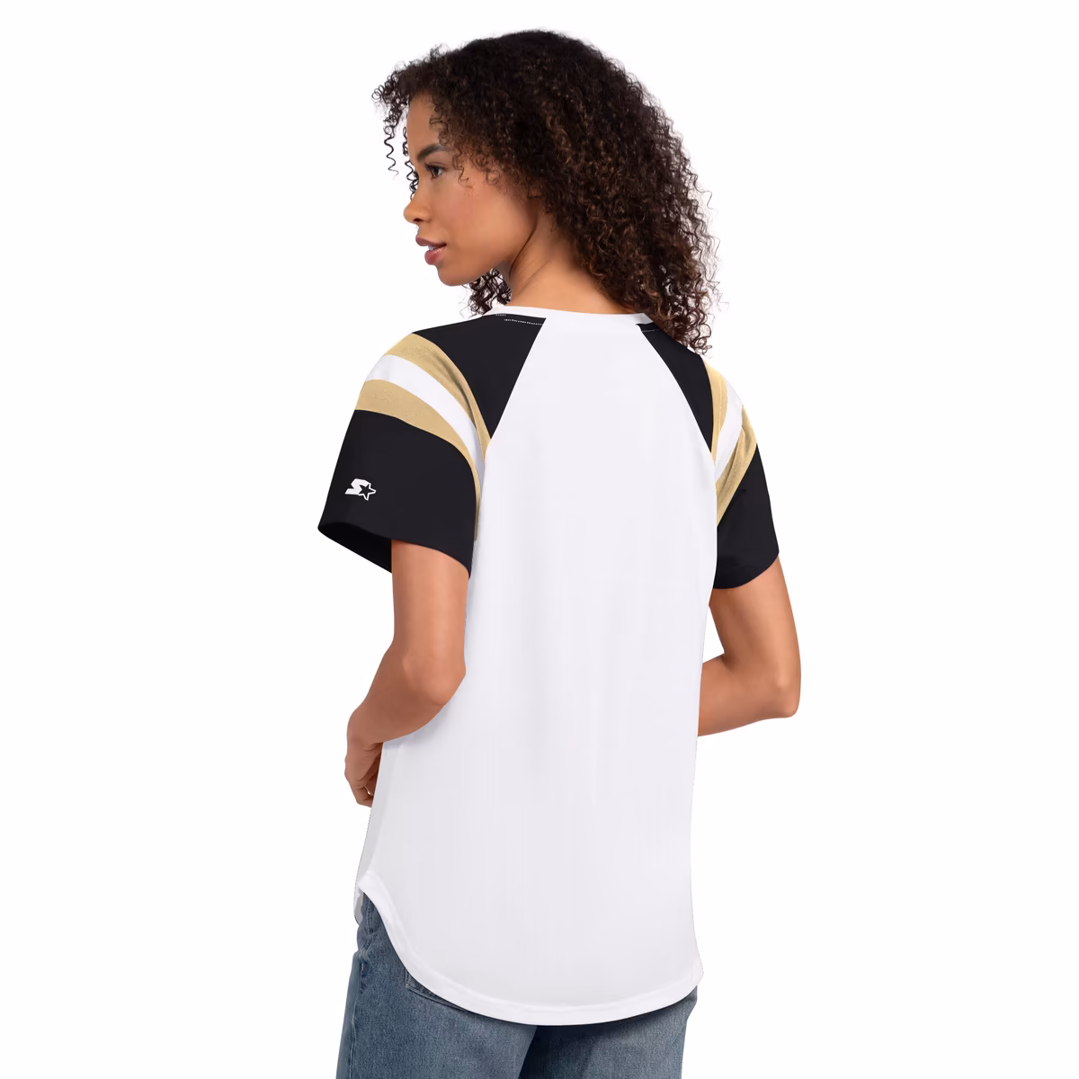 Women's Starter White New Orleans Saints Game On Notch Neck T-Shirt 3 Women's Starter White New Orleans Saints Game On Notch Neck T-Shirt