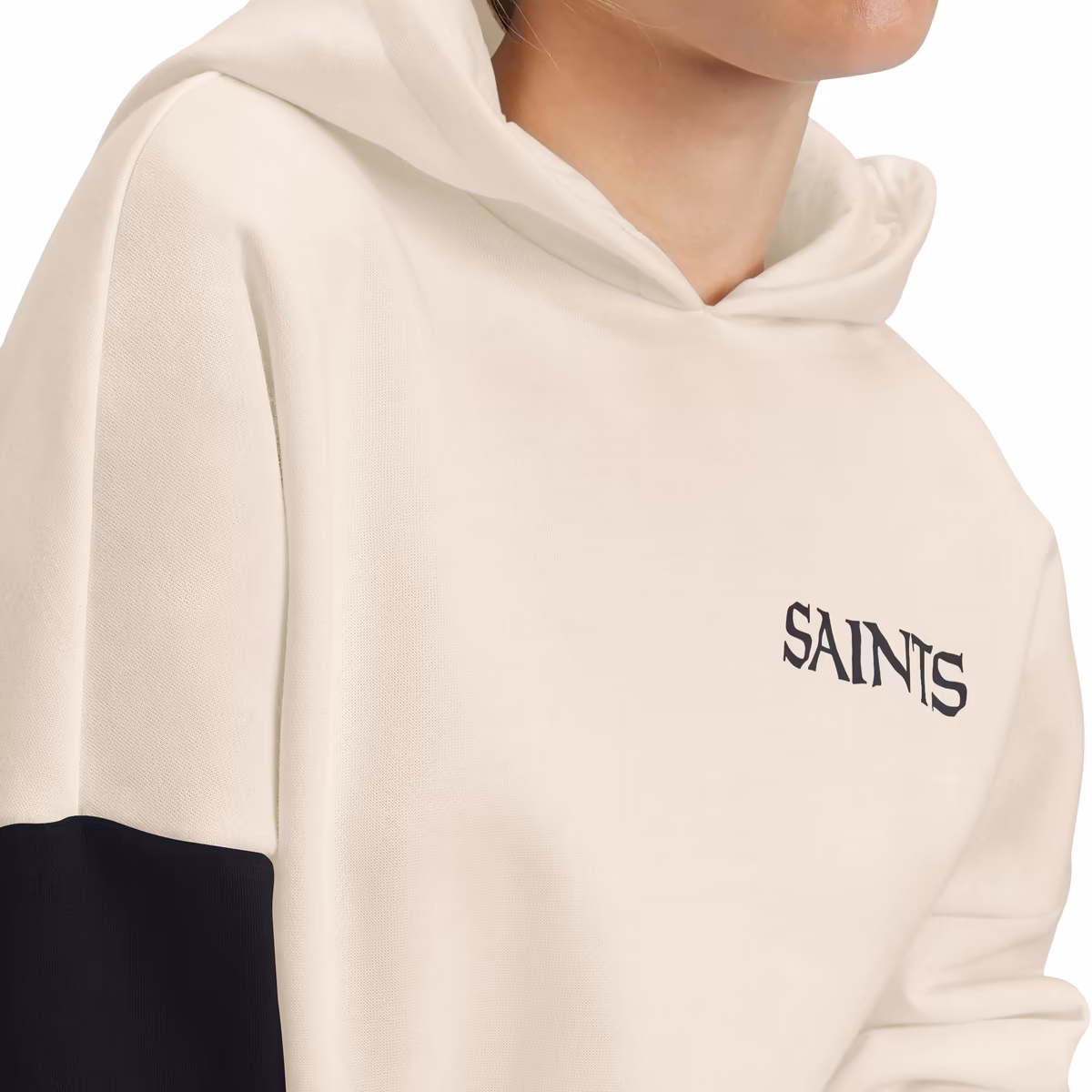 Women's Tommy Hilfiger Cream/Black New Orleans Saints Harriet Pullover Hoodie 4 Women's Tommy Hilfiger Cream/Black New Orleans Saints Harriet Pullover Hoodie
