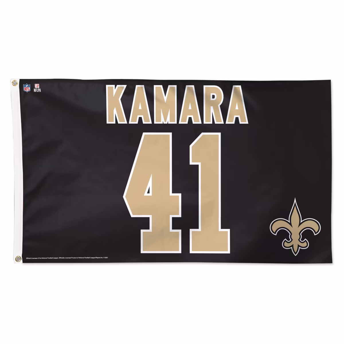 WinCraft Alvin Kamara New Orleans Saints 3' x 5' Single-Sided Deluxe Name & Number Flag