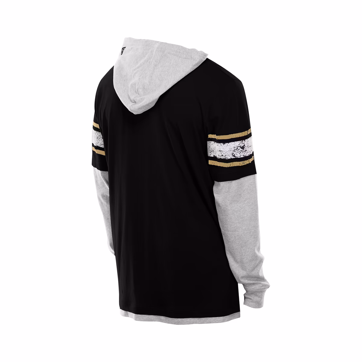 Men's New Era Black New Orleans Saints Twofer Layered Long Sleeve Hoodie T-Shirt 4 Men's New Era Black New Orleans Saints Twofer Layered Long Sleeve Hoodie T-Shirt