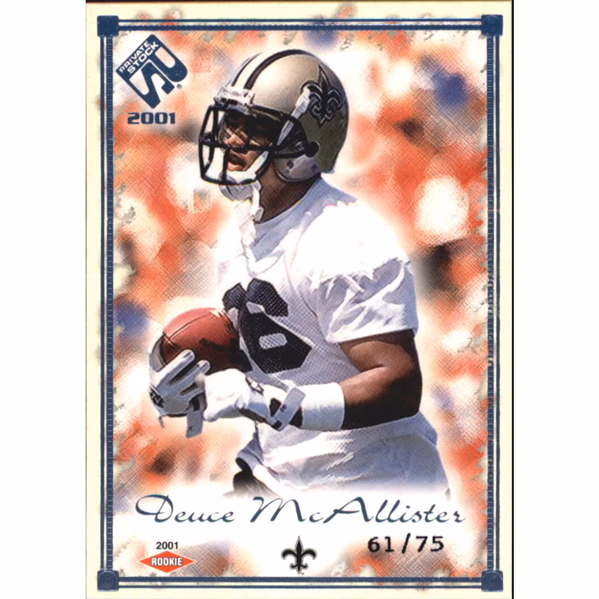 2001 Private Stock Blue Framed #140 Deuce McAllister