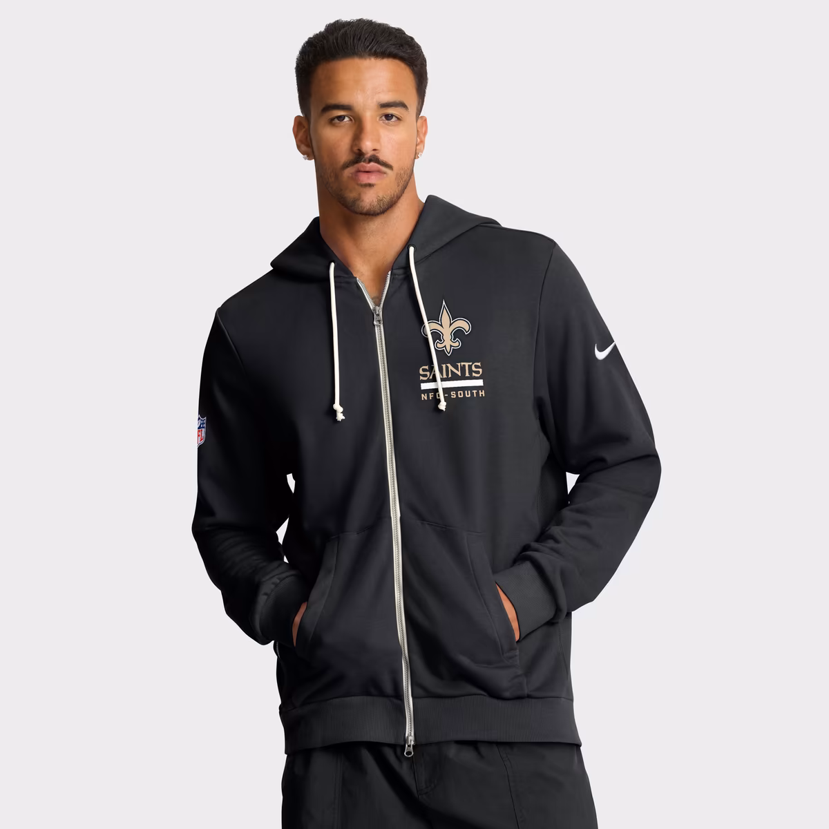 Men's Nike Black New Orleans Saints Sideline Standard Issue Utility Player Dri-FIT Full-Zip Hoodie