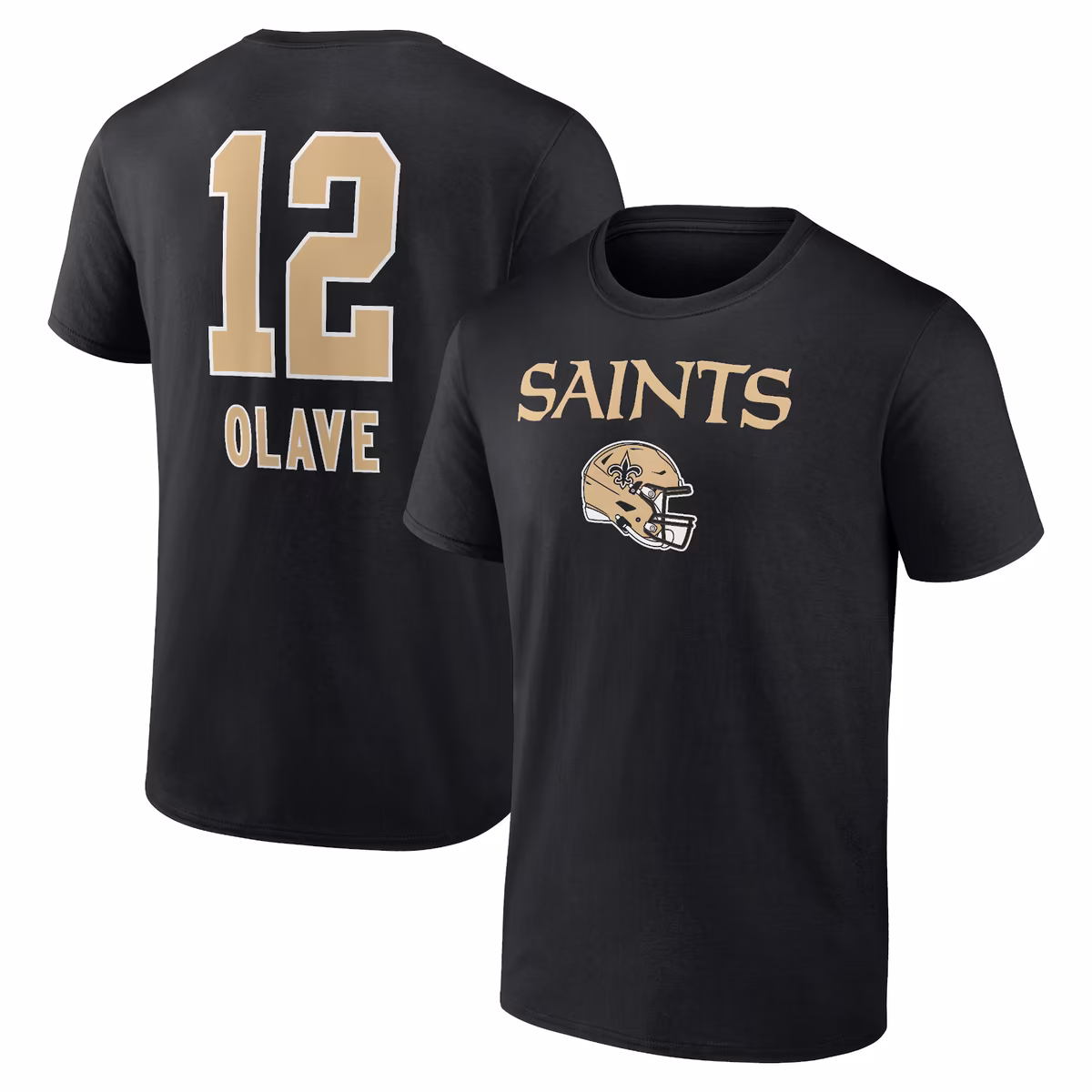 Men's Chris Olave Black New Orleans Saints Team Wordmark Player Name & Number T-Shirt 1 Men's Chris Olave Black New Orleans Saints Team Wordmark Player Name & Number T-Shirt