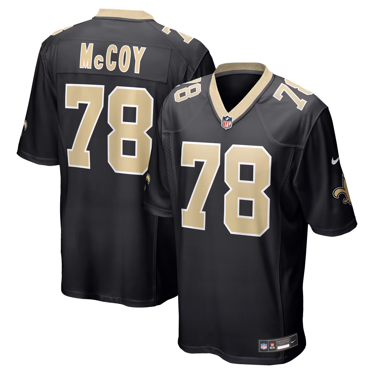 Men's Nike Erik Mccoy Black New Orleans Saints Game Jersey 12 Men's Nike Erik Mccoy Black New Orleans Saints Game Jersey